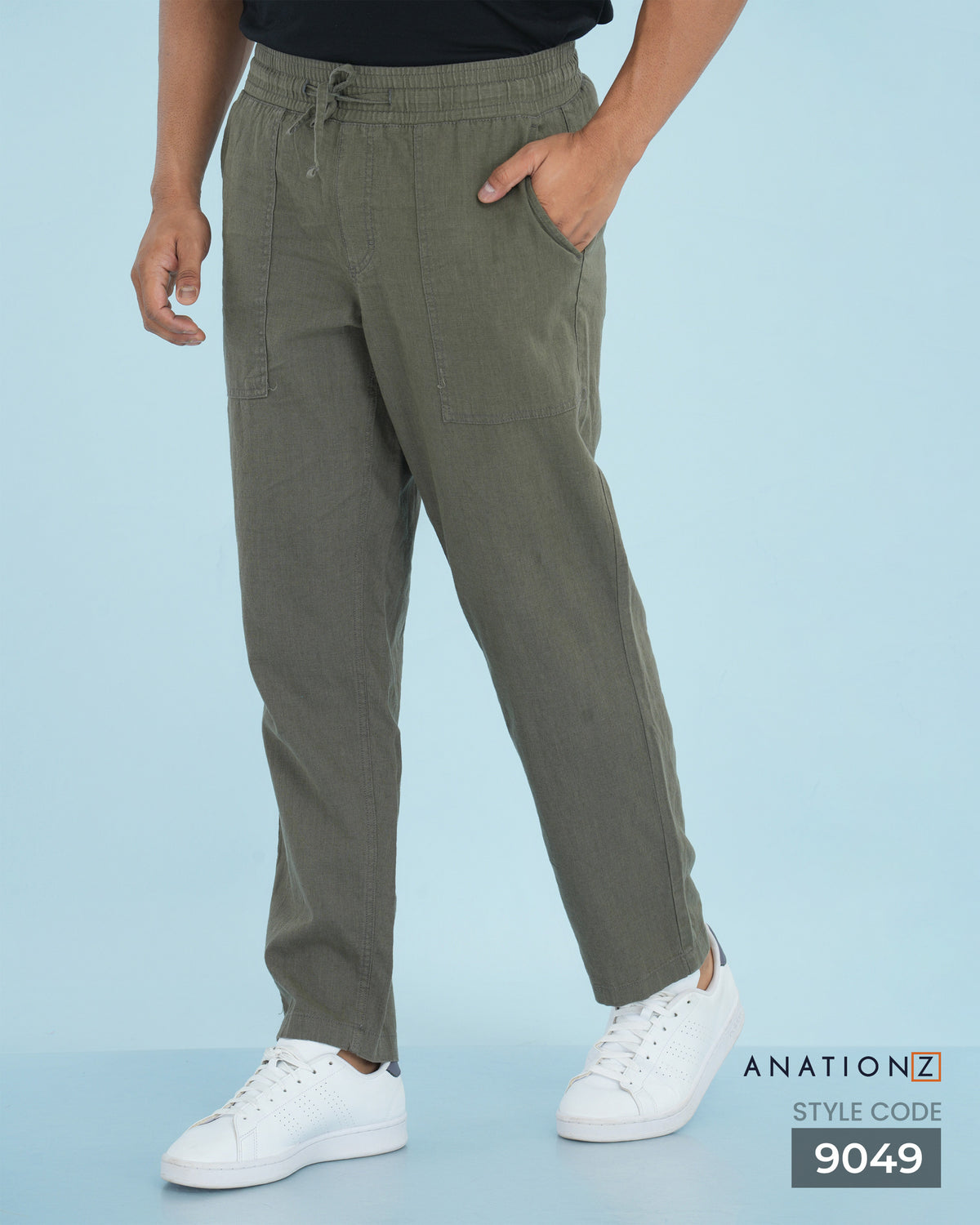 AnationZ Heritage Linen Relaxed Pant - Olive Ground Sri Lanka