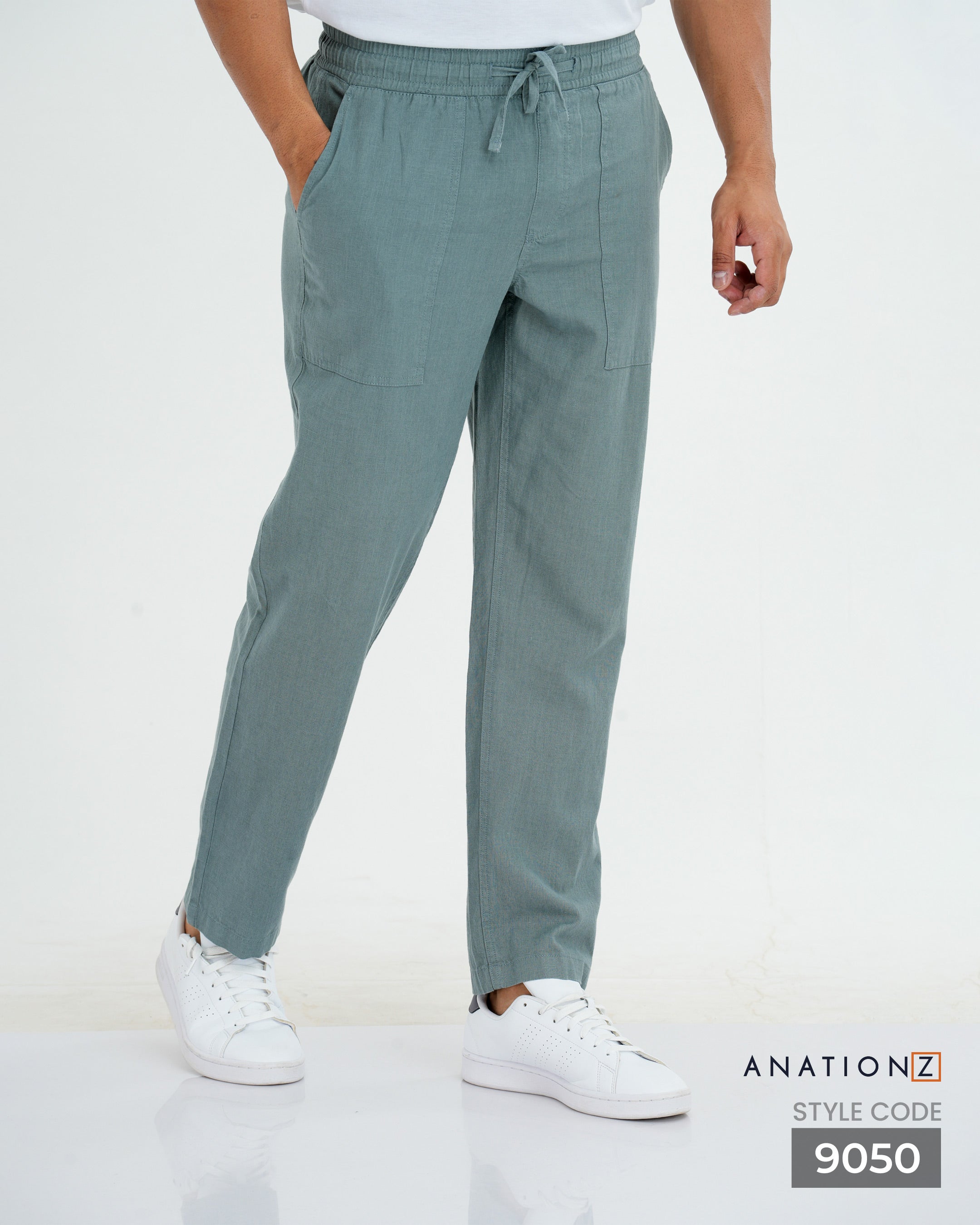 Heritage Linen Cotton Relaxed Pant - Slate