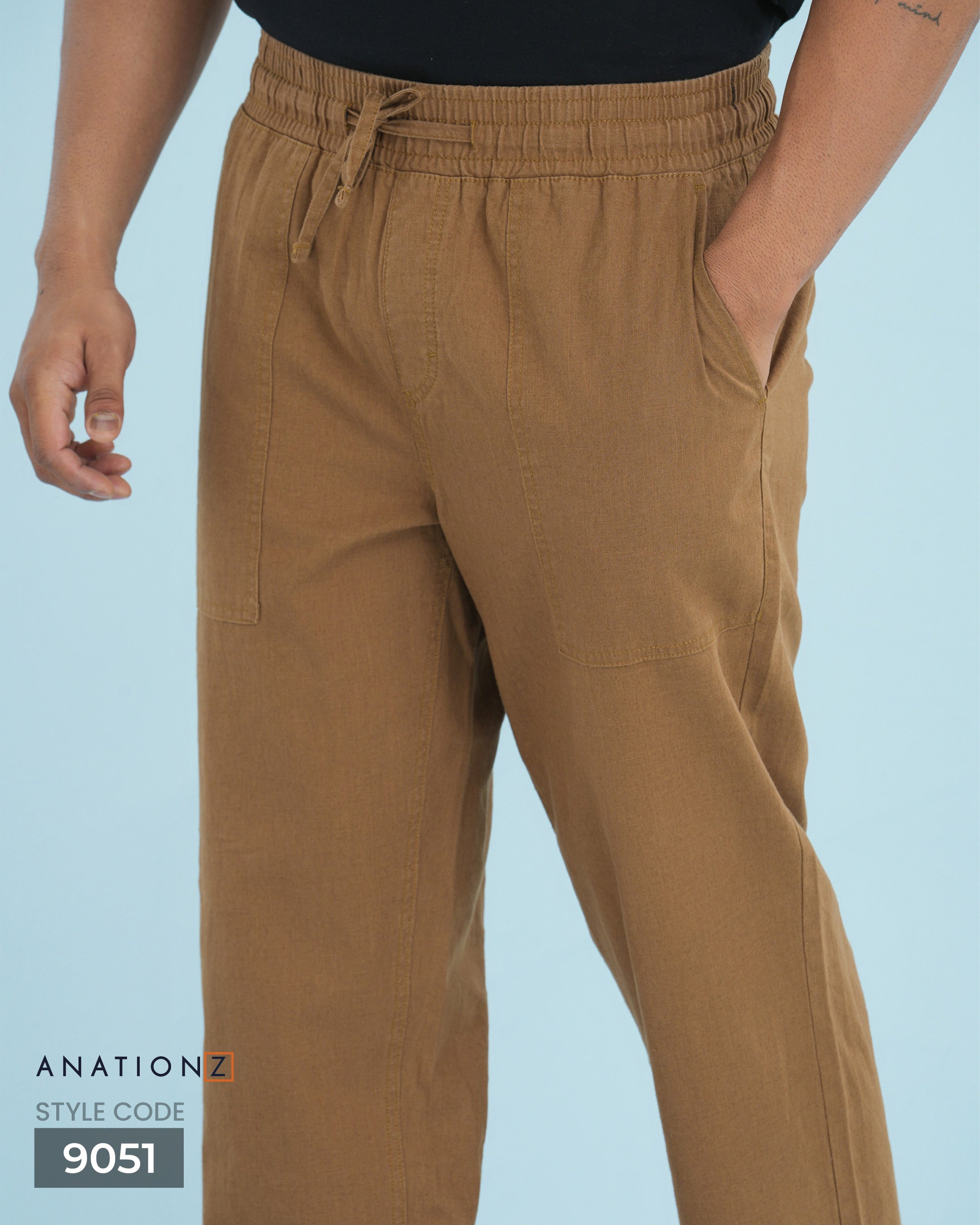 Heritage Linen Cotton Relaxed Pant - Caramel