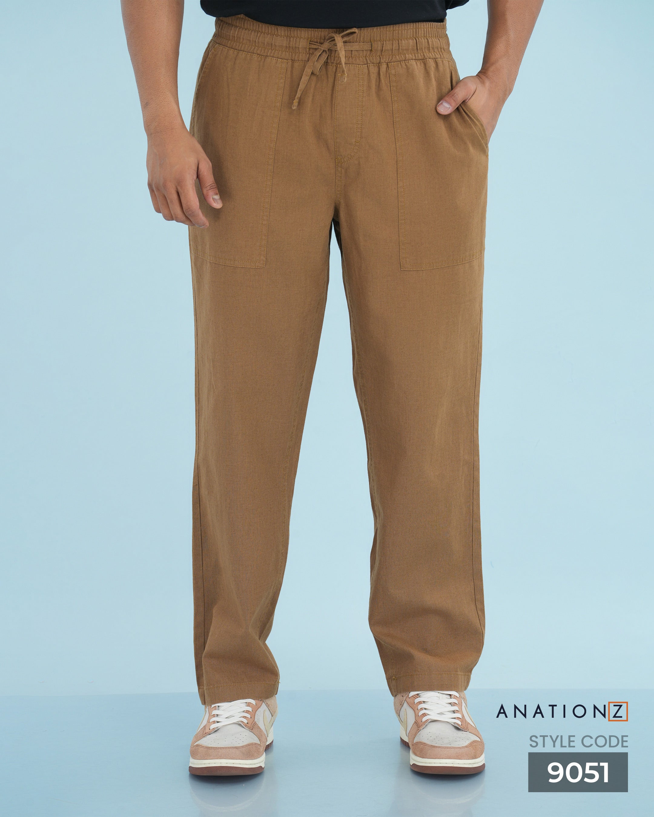 Heritage Linen Cotton Relaxed Pant - Caramel