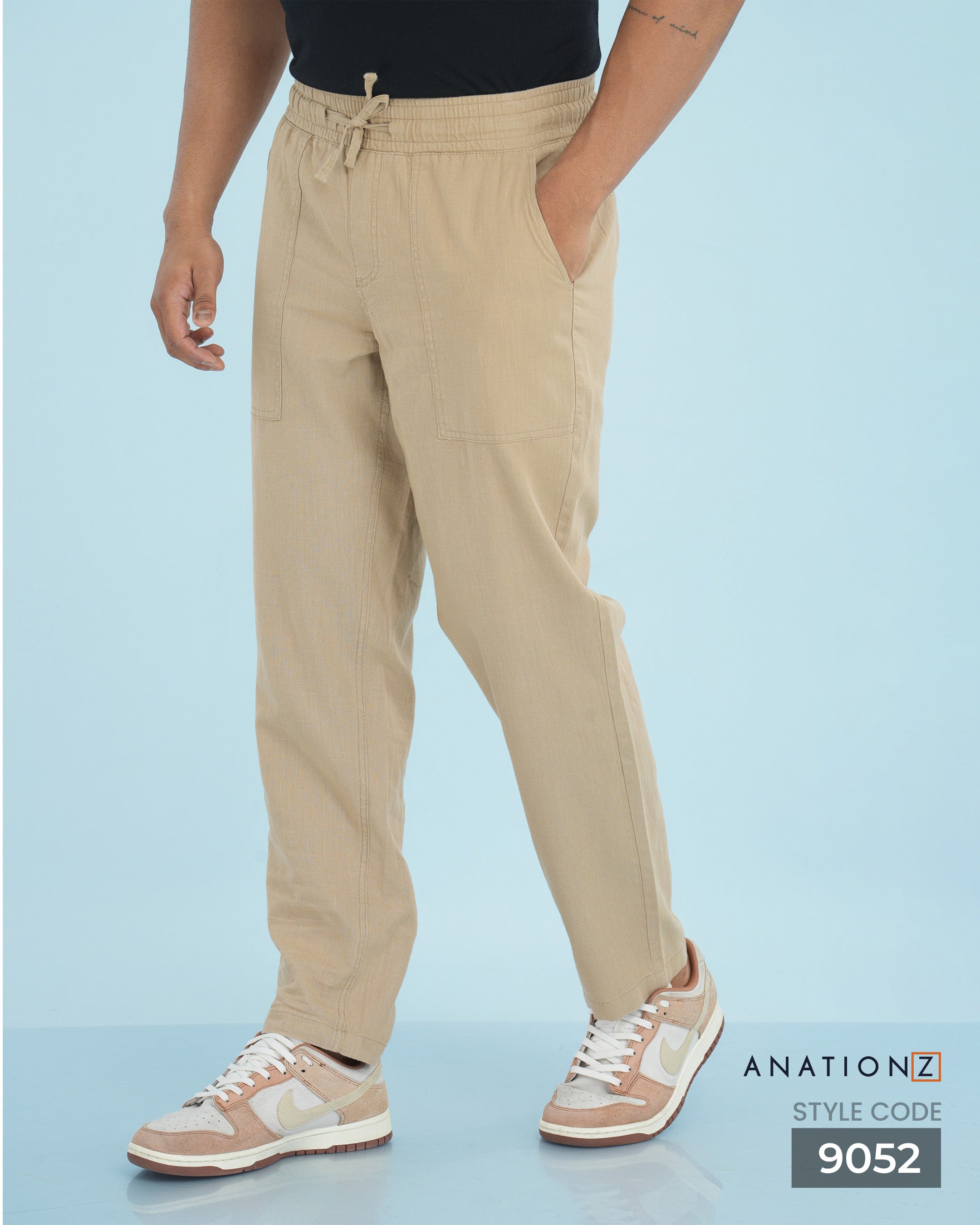 Heritage Linen Cotton Relaxed Pant - Beige