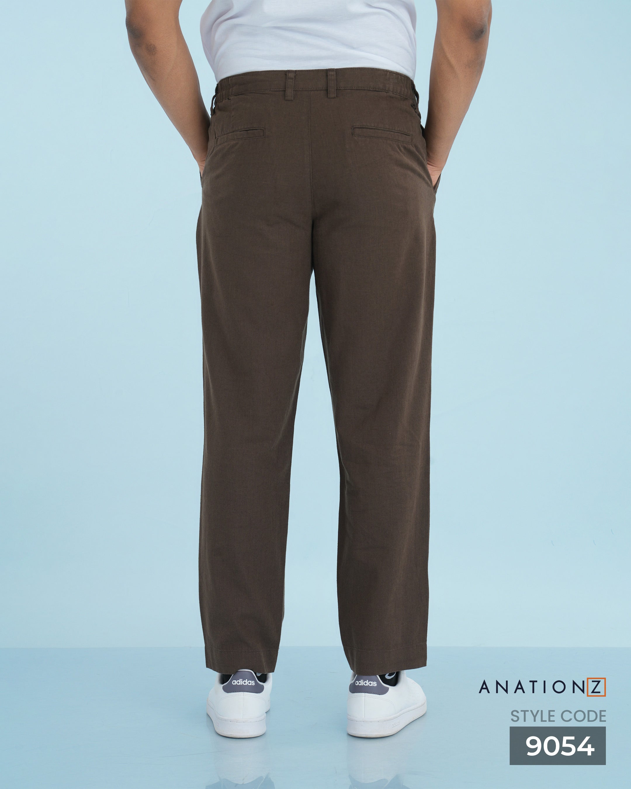 Pleated Linen Cotton Luxury Fit Pant - Brown