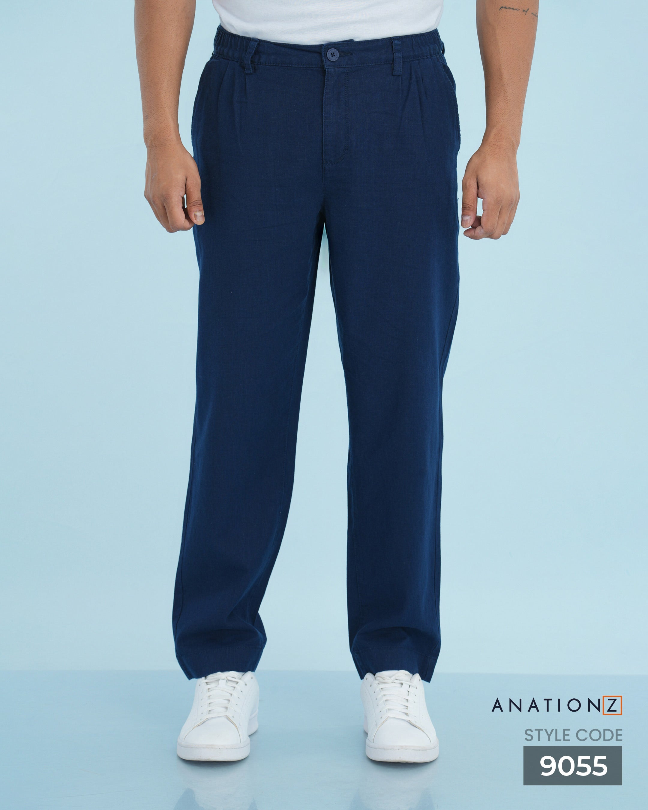 AnationZ Heritage Linen Pleated Pant - Midnight Ink Sri Lanka