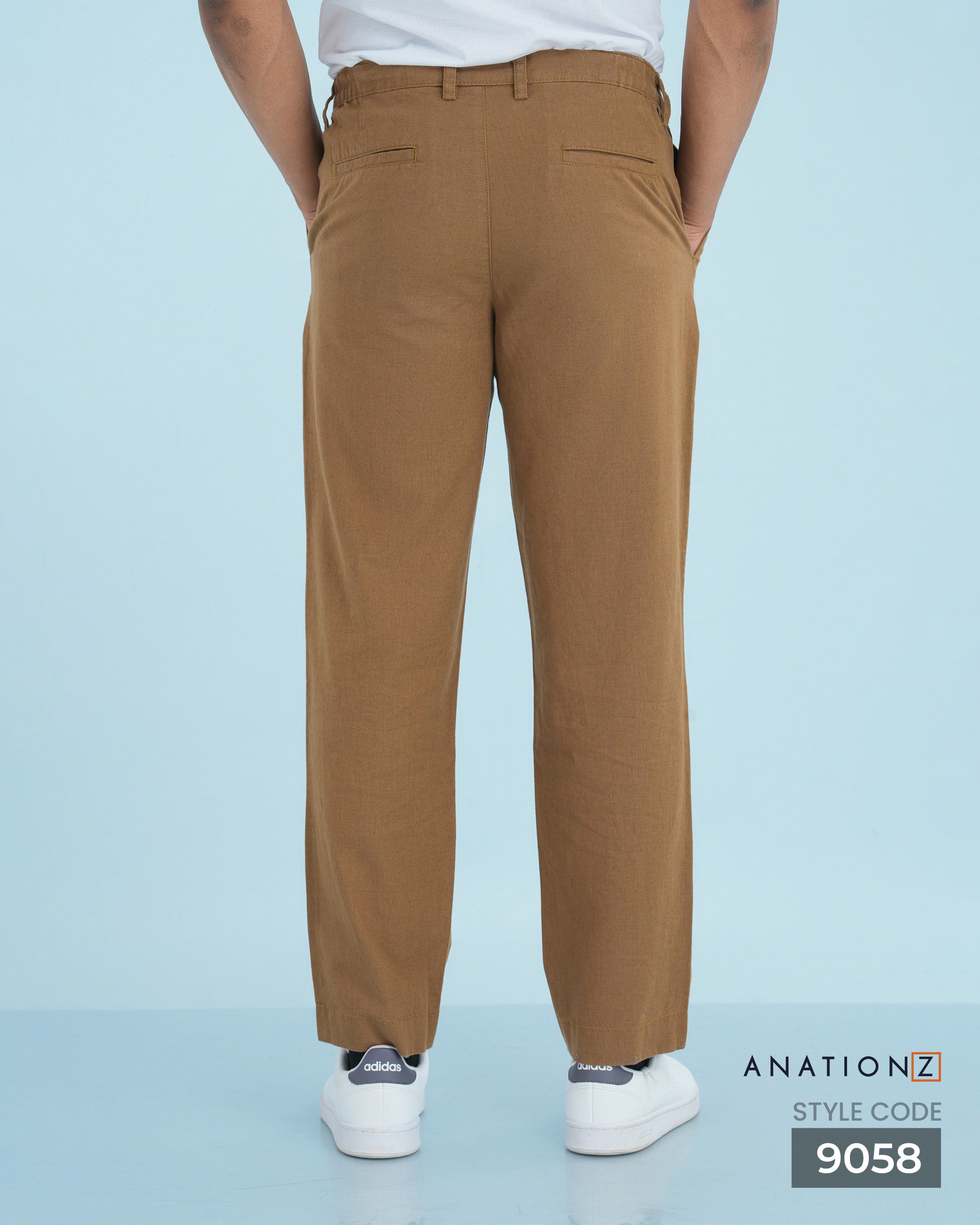 Pleated Linen Cotton Luxury Fit Pant - Caramel