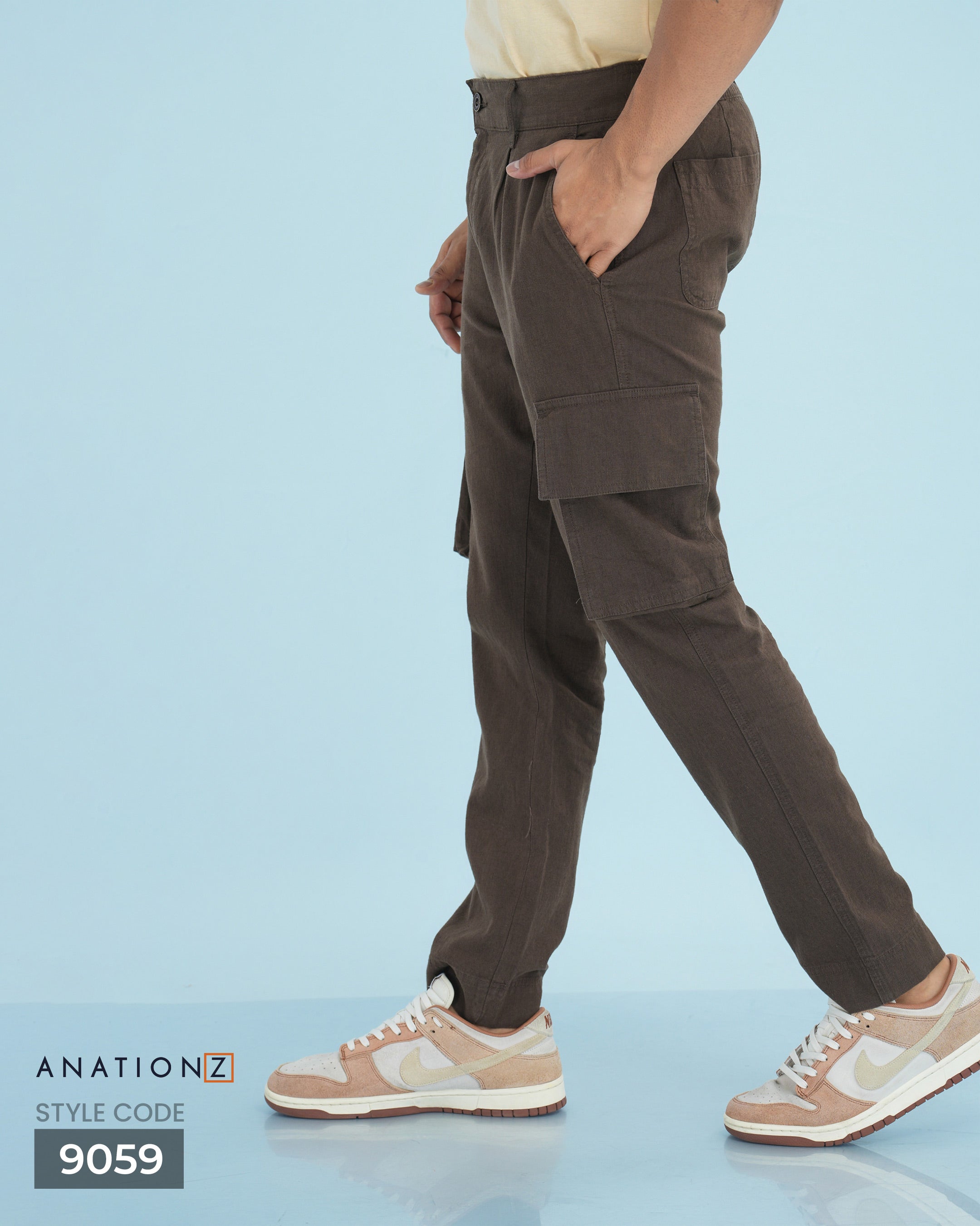 AnationZ Heritage Linen Cargo Pant - Warm Tobacco Sri Lanka