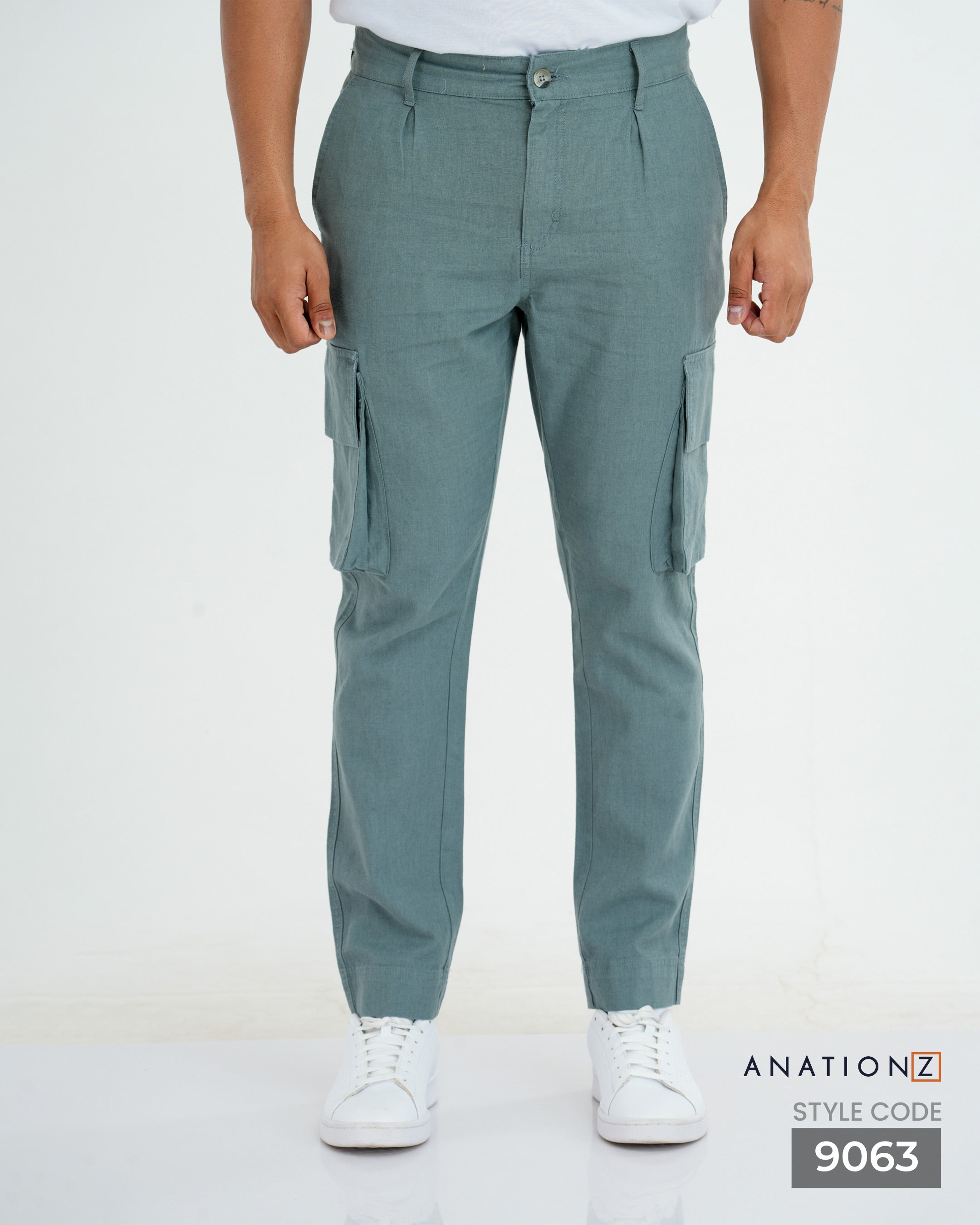 AnationZ Heritage Linen Cargo Pant - Slate Fog Sri Lanka