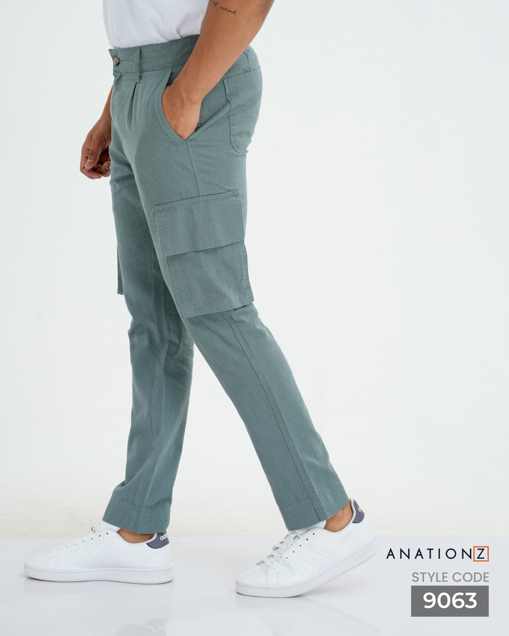 AnationZ Heritage Linen Cargo Pant - Slate Fog Sri Lanka