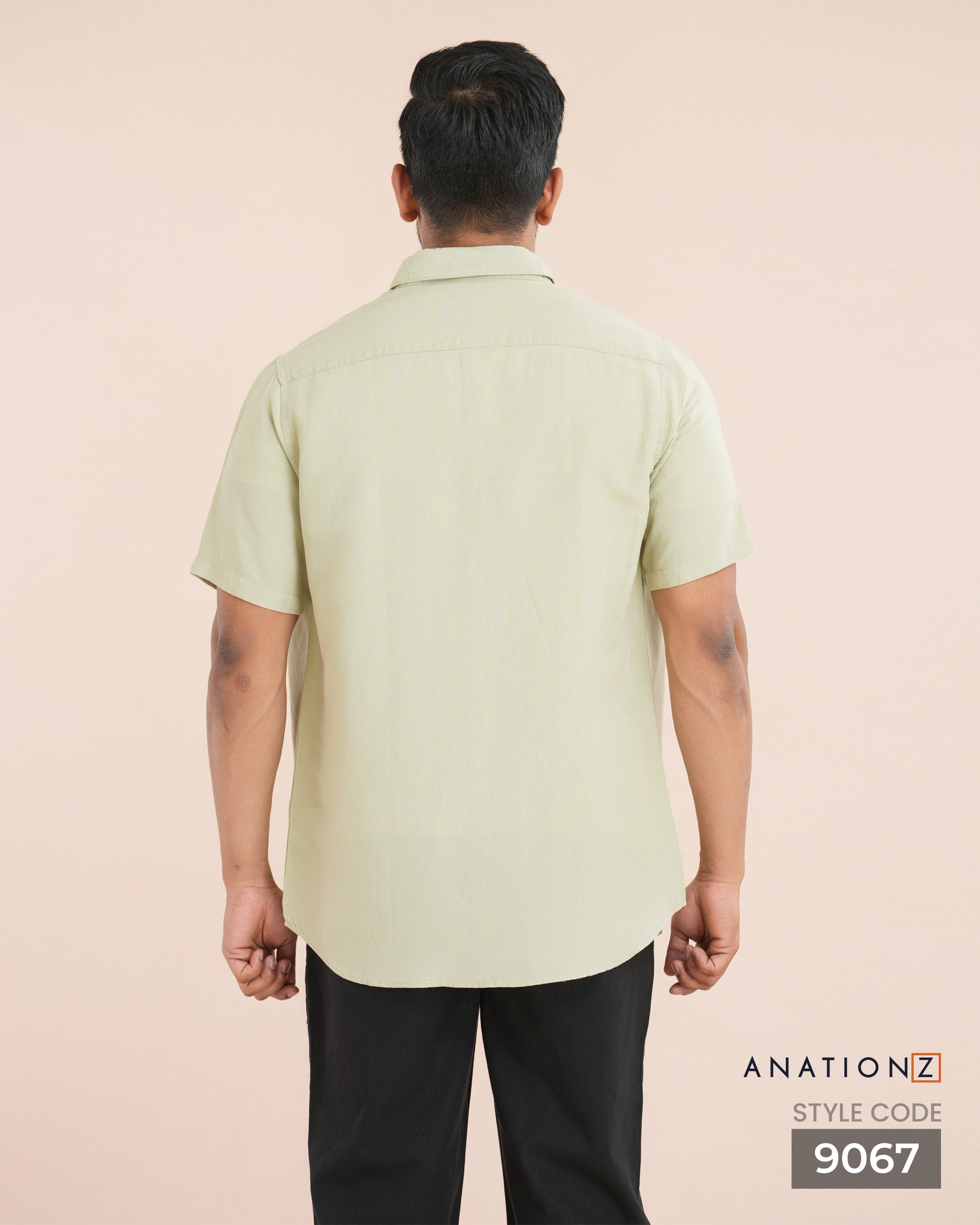 Viscose Linen Short Sleeve Shirt - Sage
