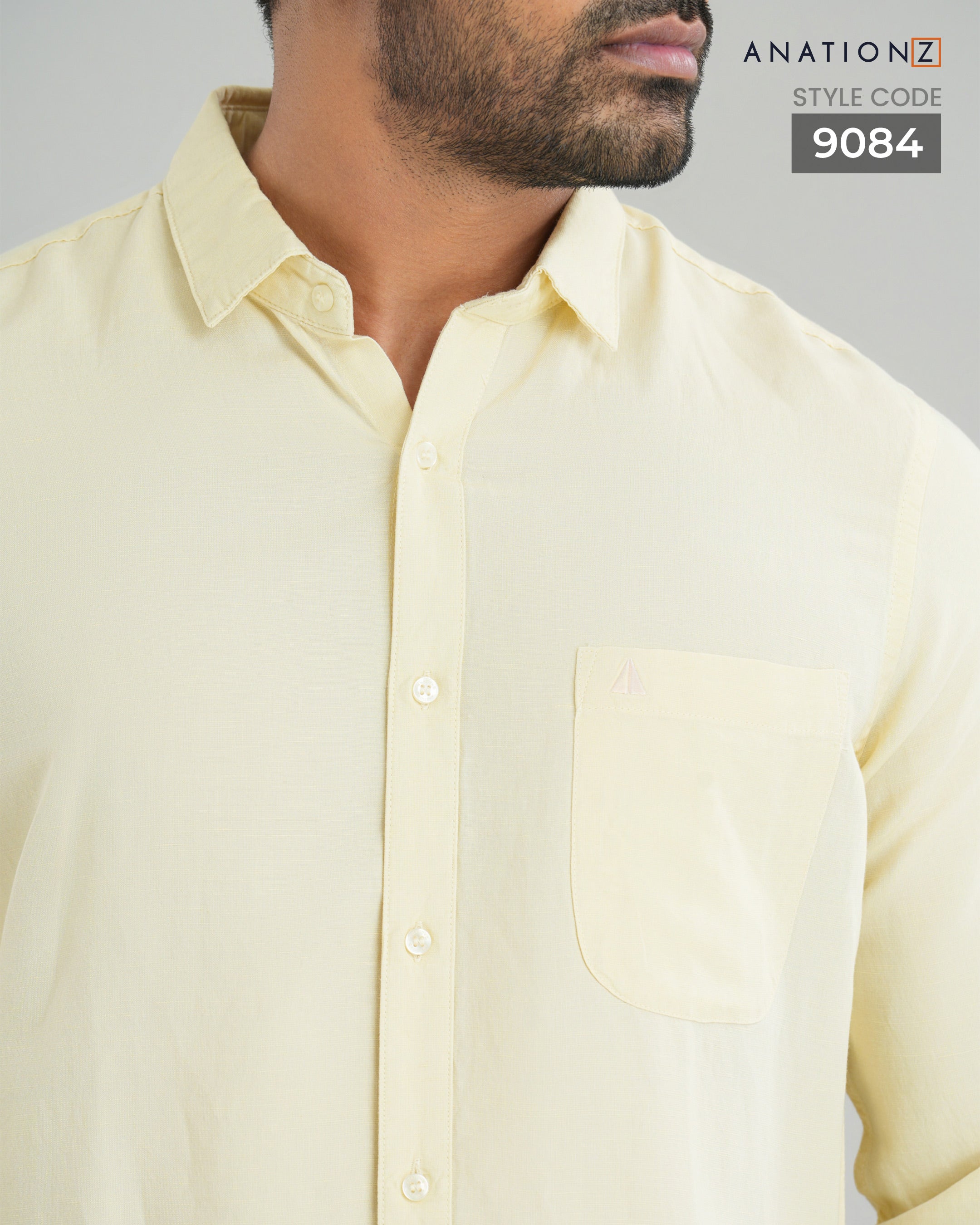 Viscose Linen Long Sleeve Shirt - Ivory