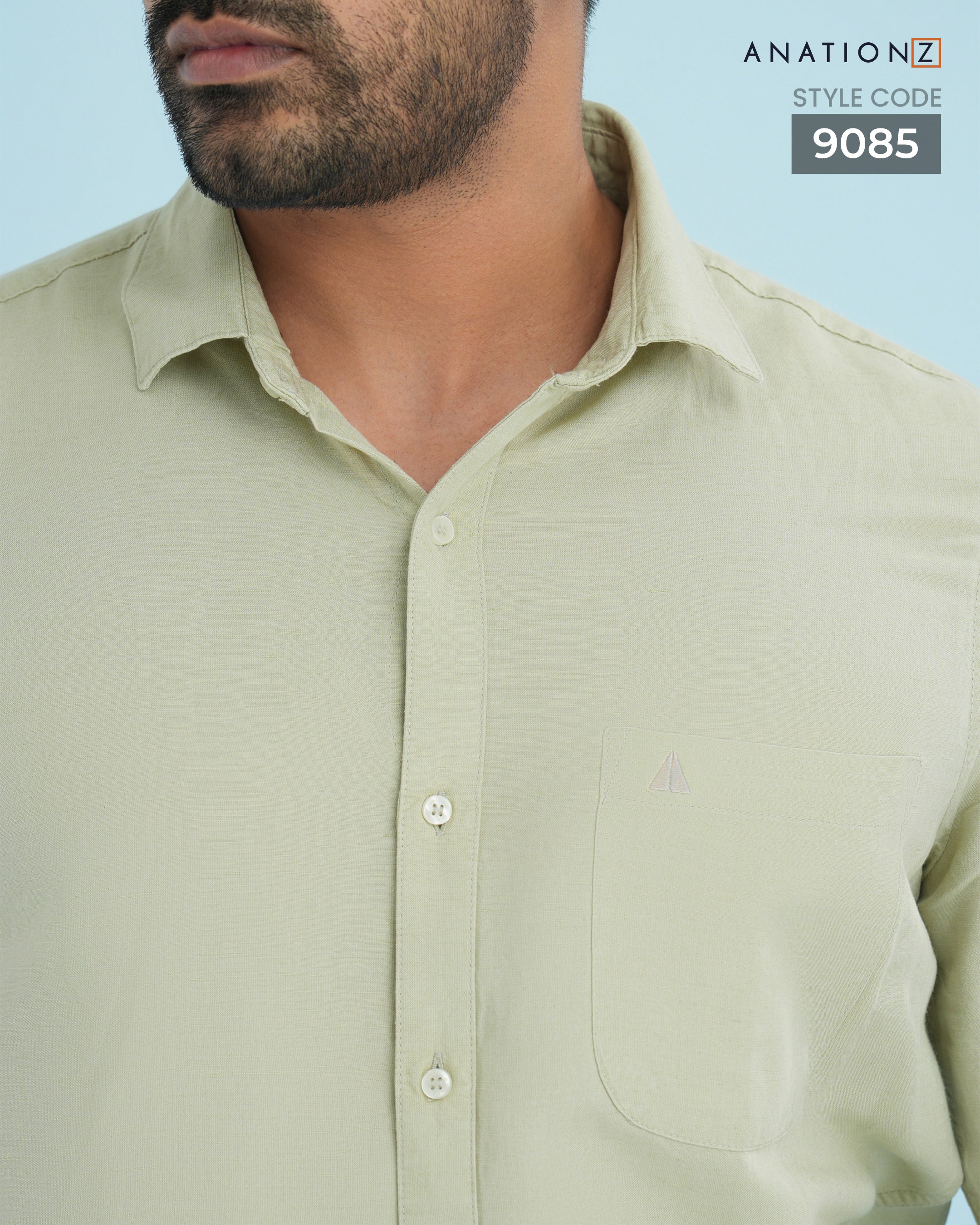 Viscose Linen Long Sleeve Shirt - Sage