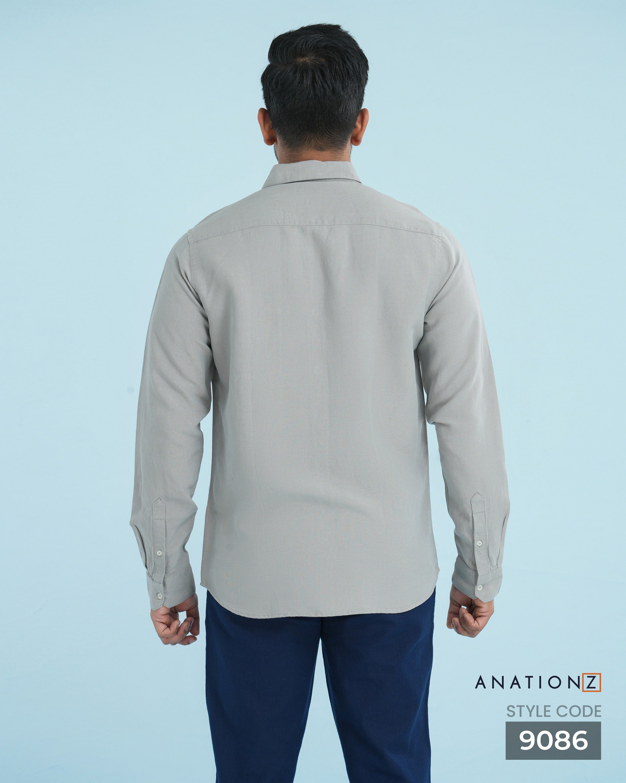 AnationZ Fluid Linen Long Sleeve Shirt - Stone Fog Sri Lanka