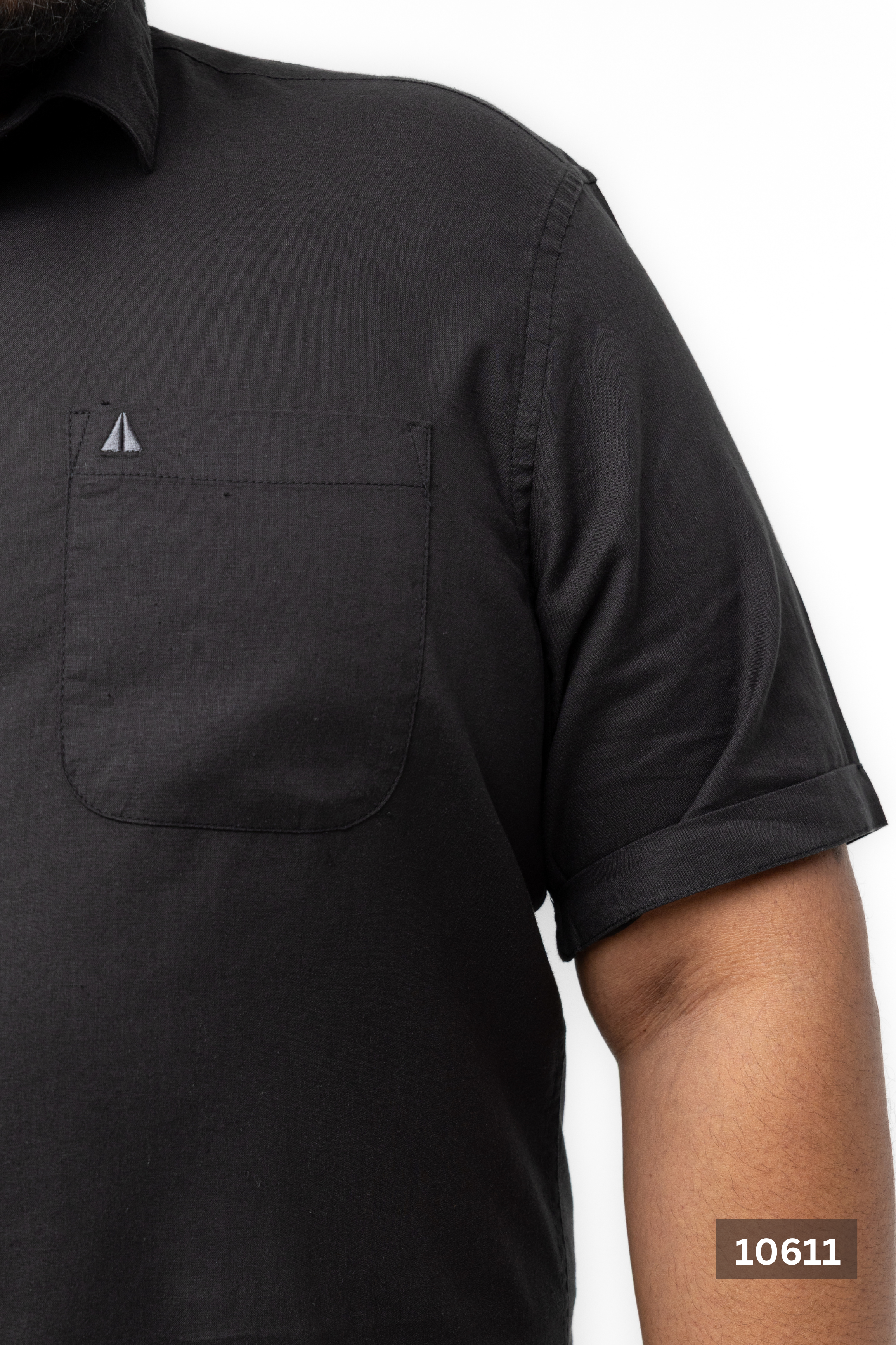 Plus Size Linen Cotton Shirt – Jet Black | AnationZ