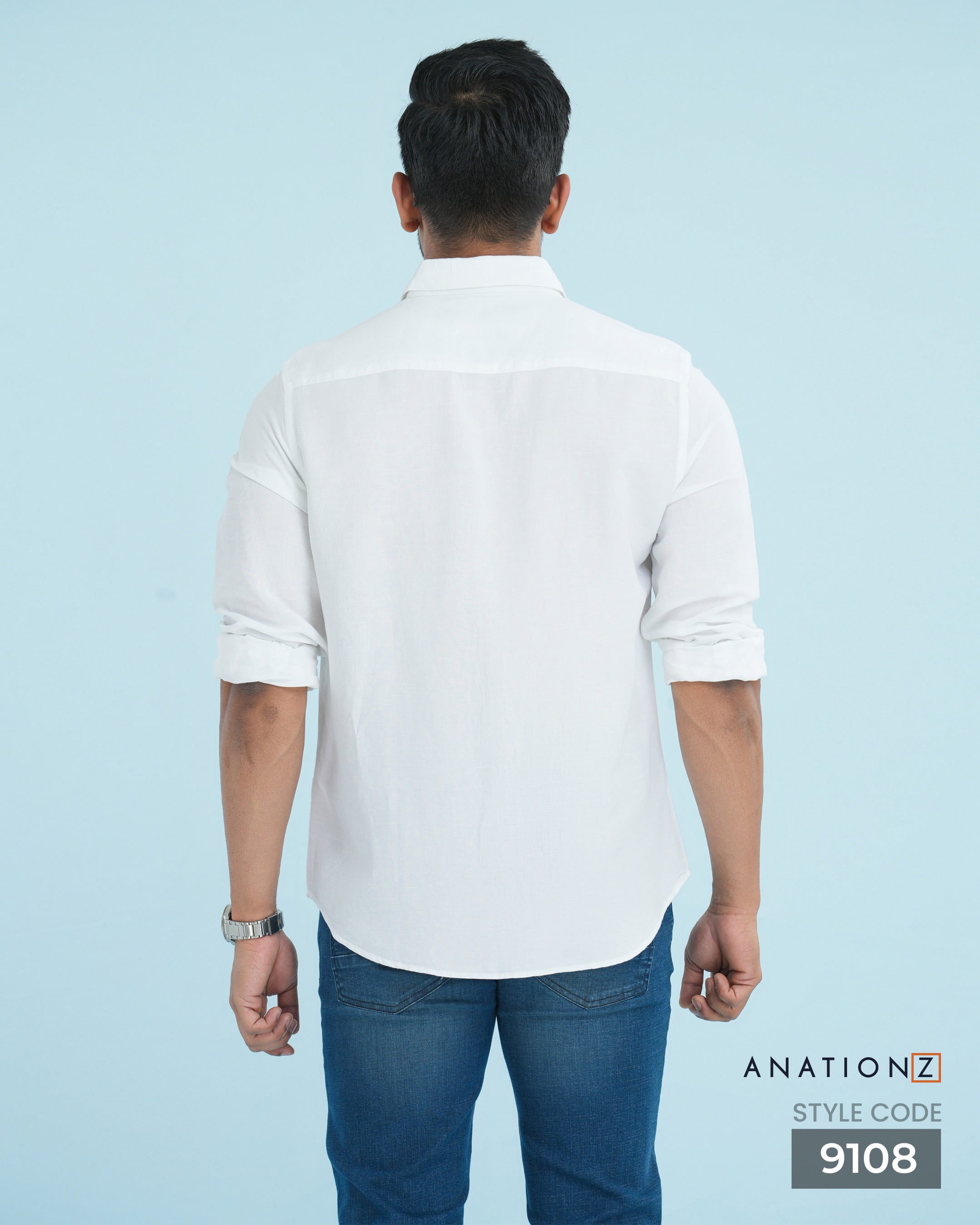 AnationZ Fluid Linen Long Sleeve Shirt - Alpine White Sri Lanka