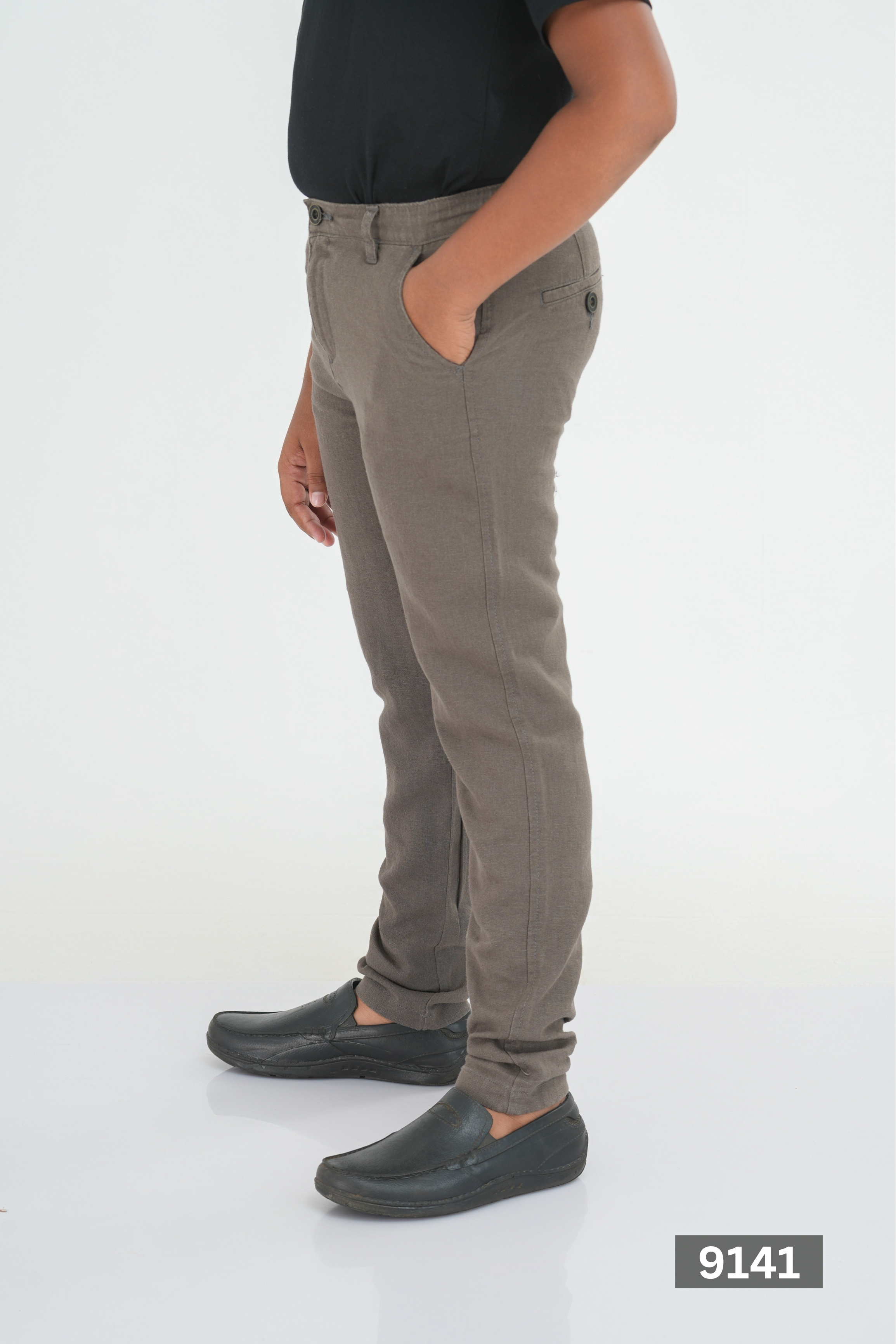 Kids' Linen Cotton Regular Pant – Brown | AnationZ Junior