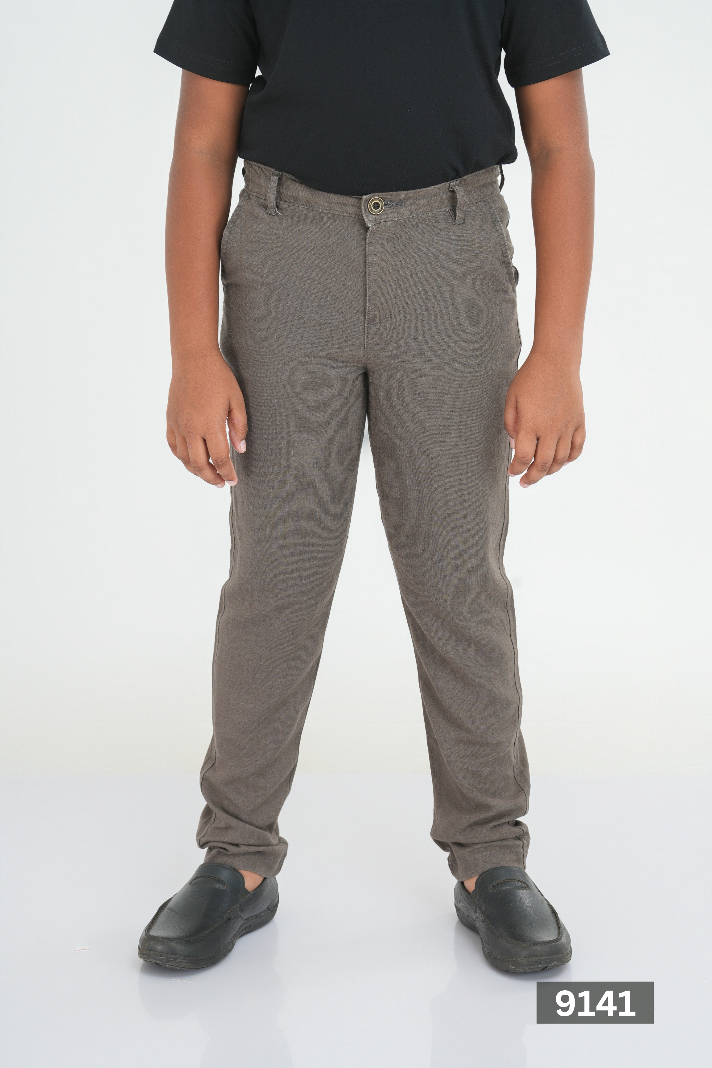 Kids' Linen Cotton Regular Pant – Brown | AnationZ Junior