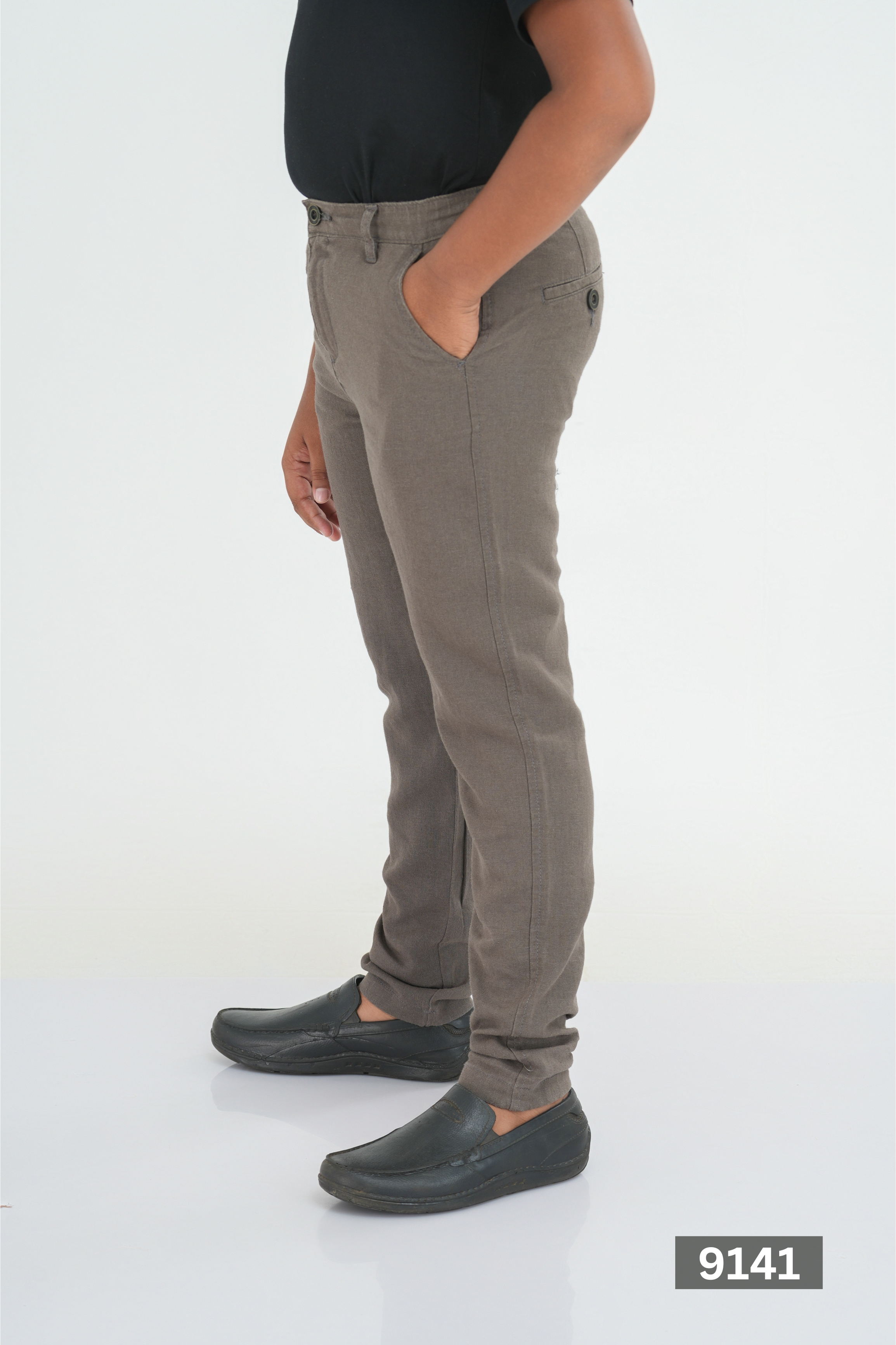 Kids' Linen Cotton Regular Pant – Brown | AnationZ Junior