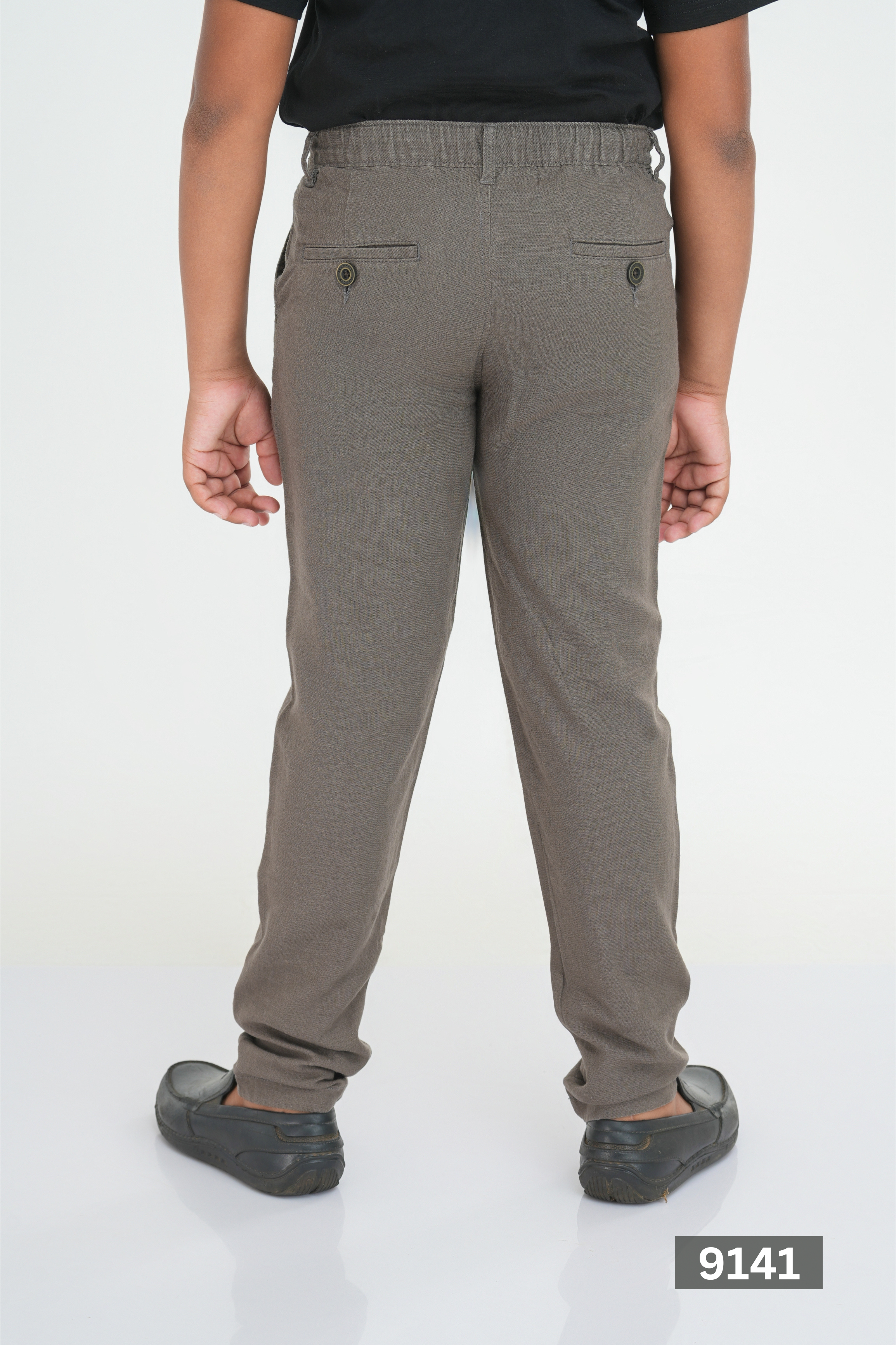 Kids' Linen Cotton Regular Pant – Brown | AnationZ Junior