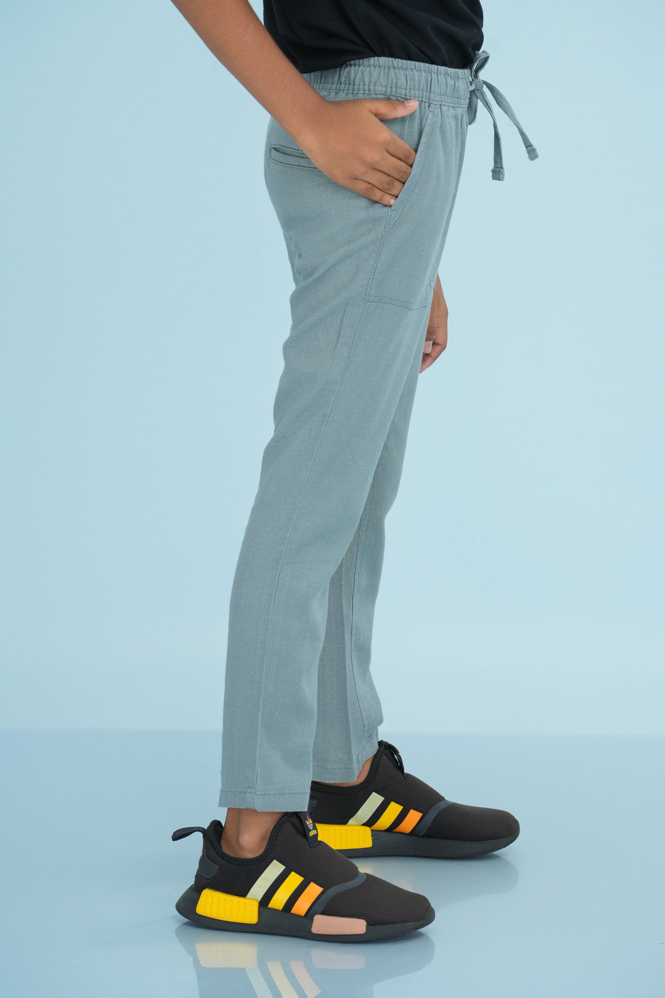Kids' Linen Rayon Regular Pant – Grey | AnationZ Junior