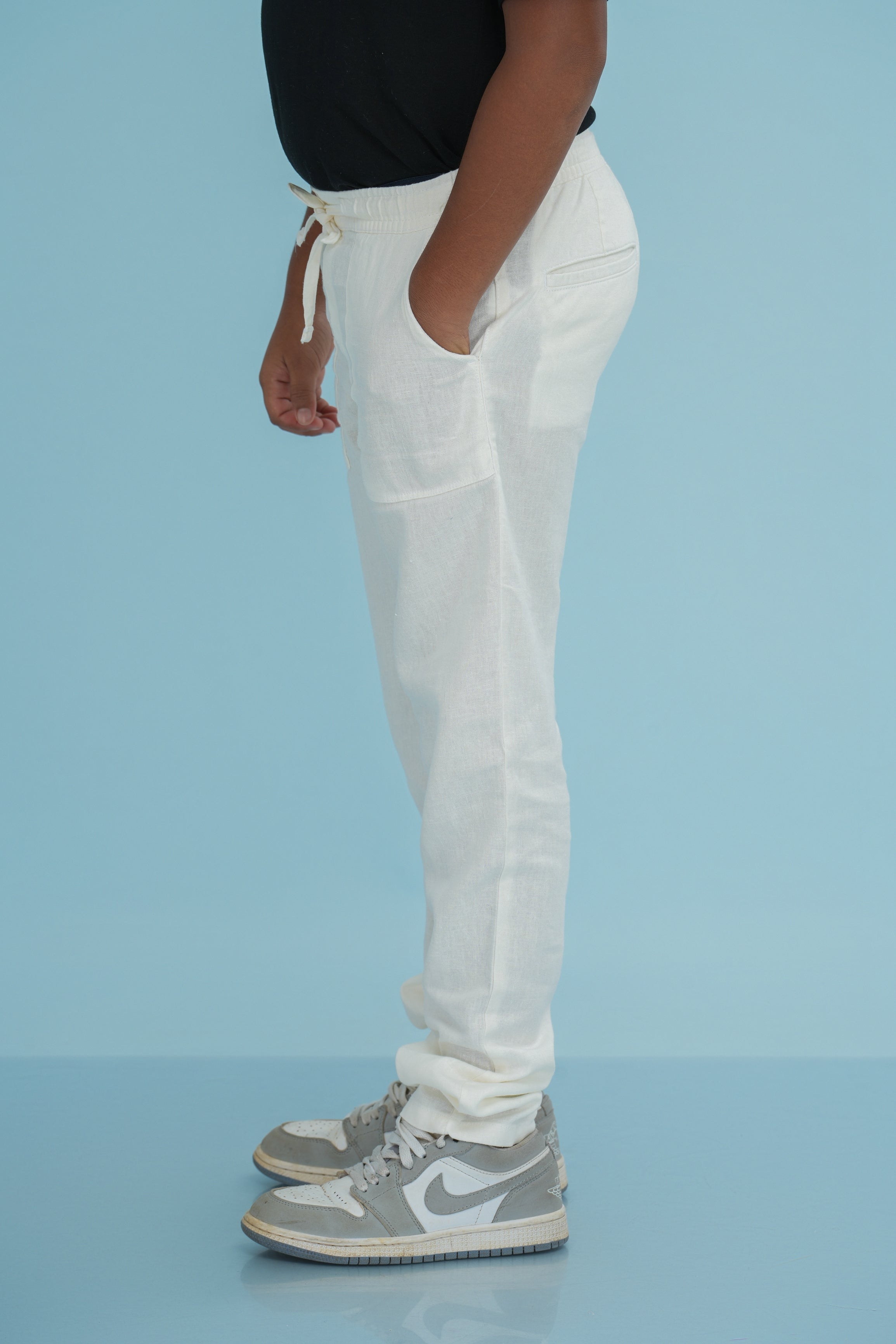 Kids' Linen Rayon Regular Pant – White | AnationZ Junior