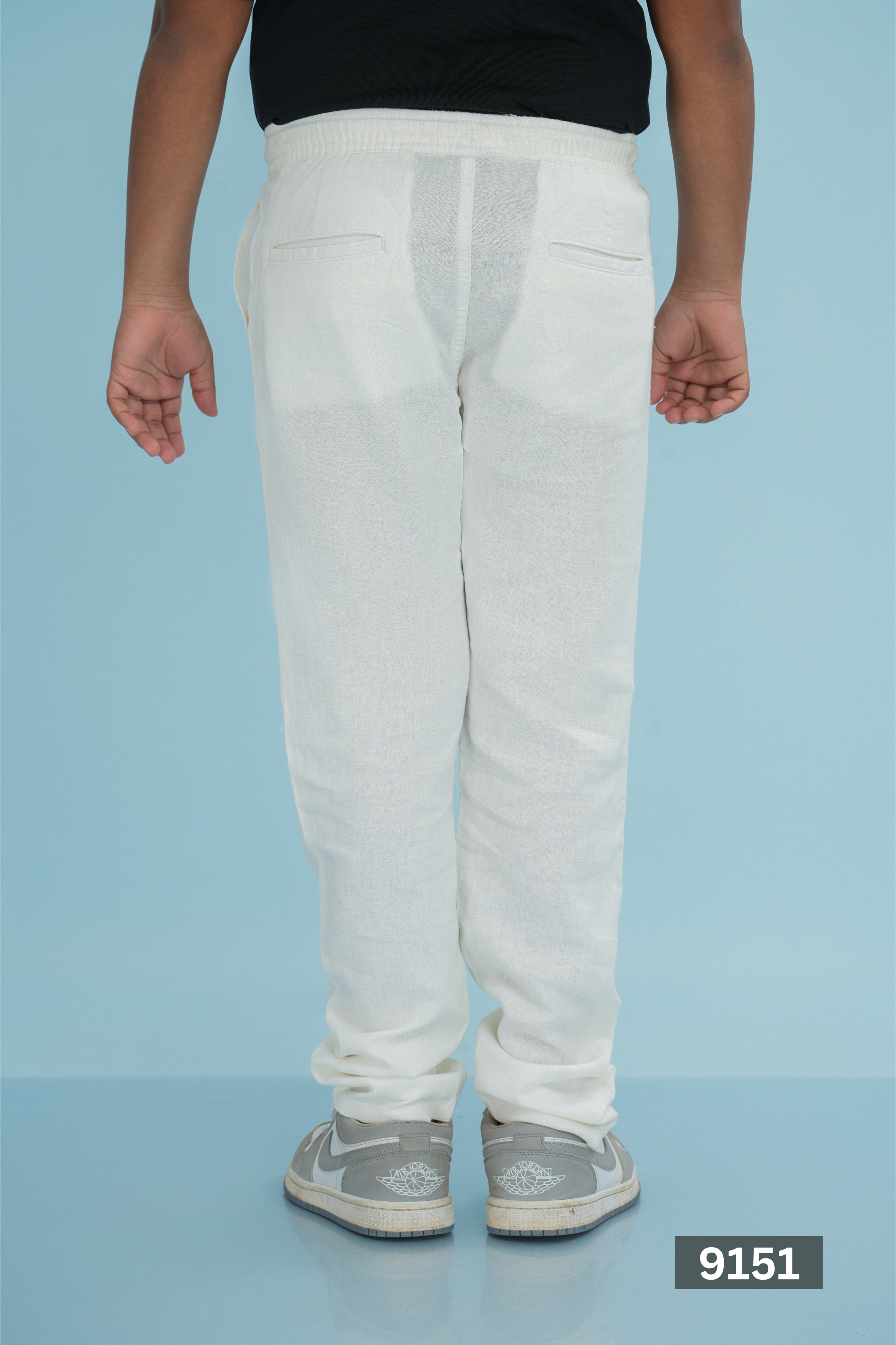 Kids' Linen Cotton Regular Pant – White | AnationZ Junior