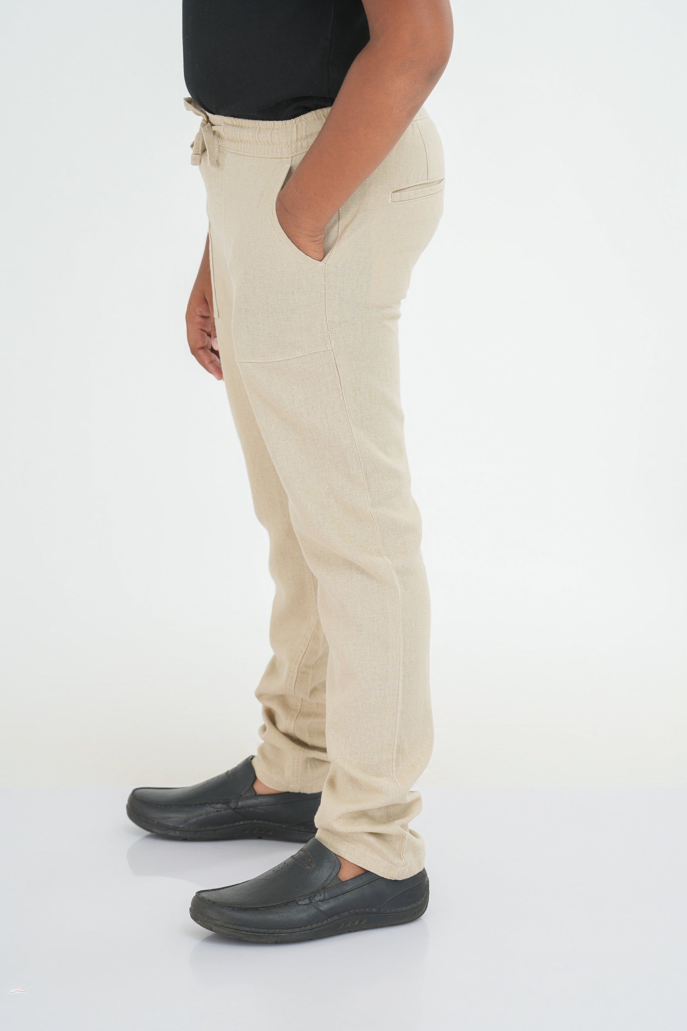 Kids' Linen Rayon Regular Pant – Beige | AnationZ Junior