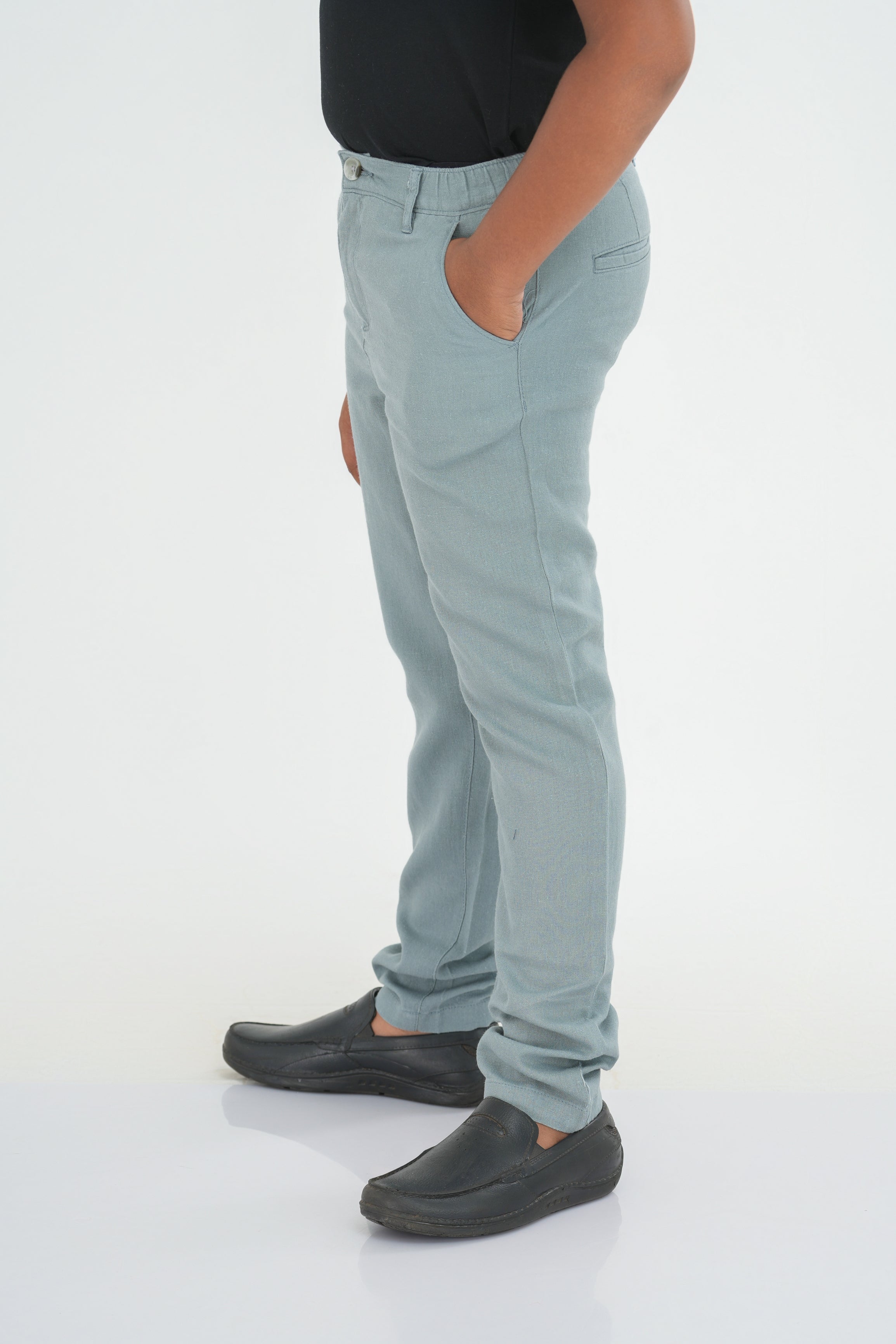 Kids' Linen Rayon Regular Pant – Grey | AnationZ Junior