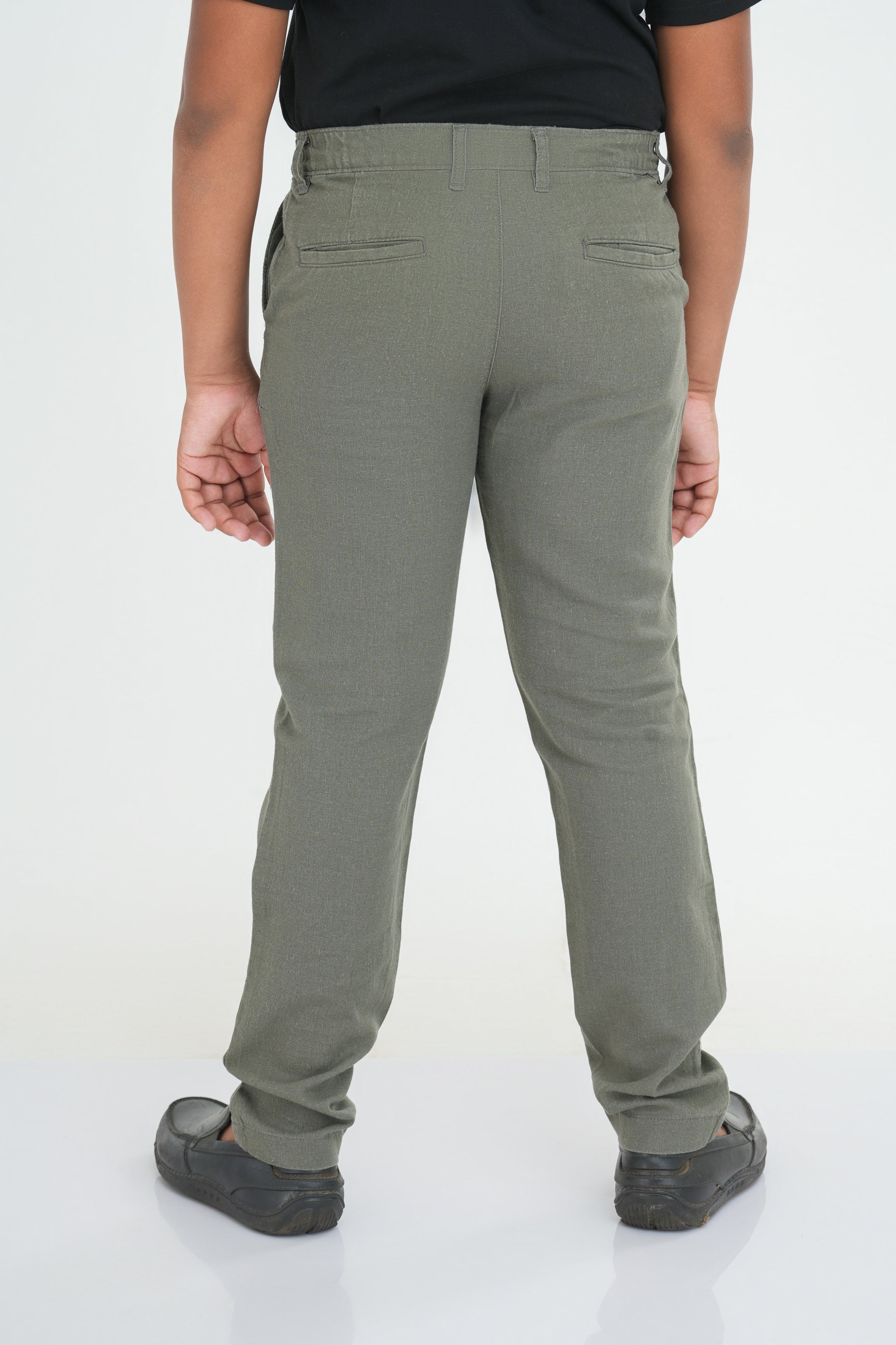 Kids' Linen Rayon Regular Pant – Olive | AnationZ Junior