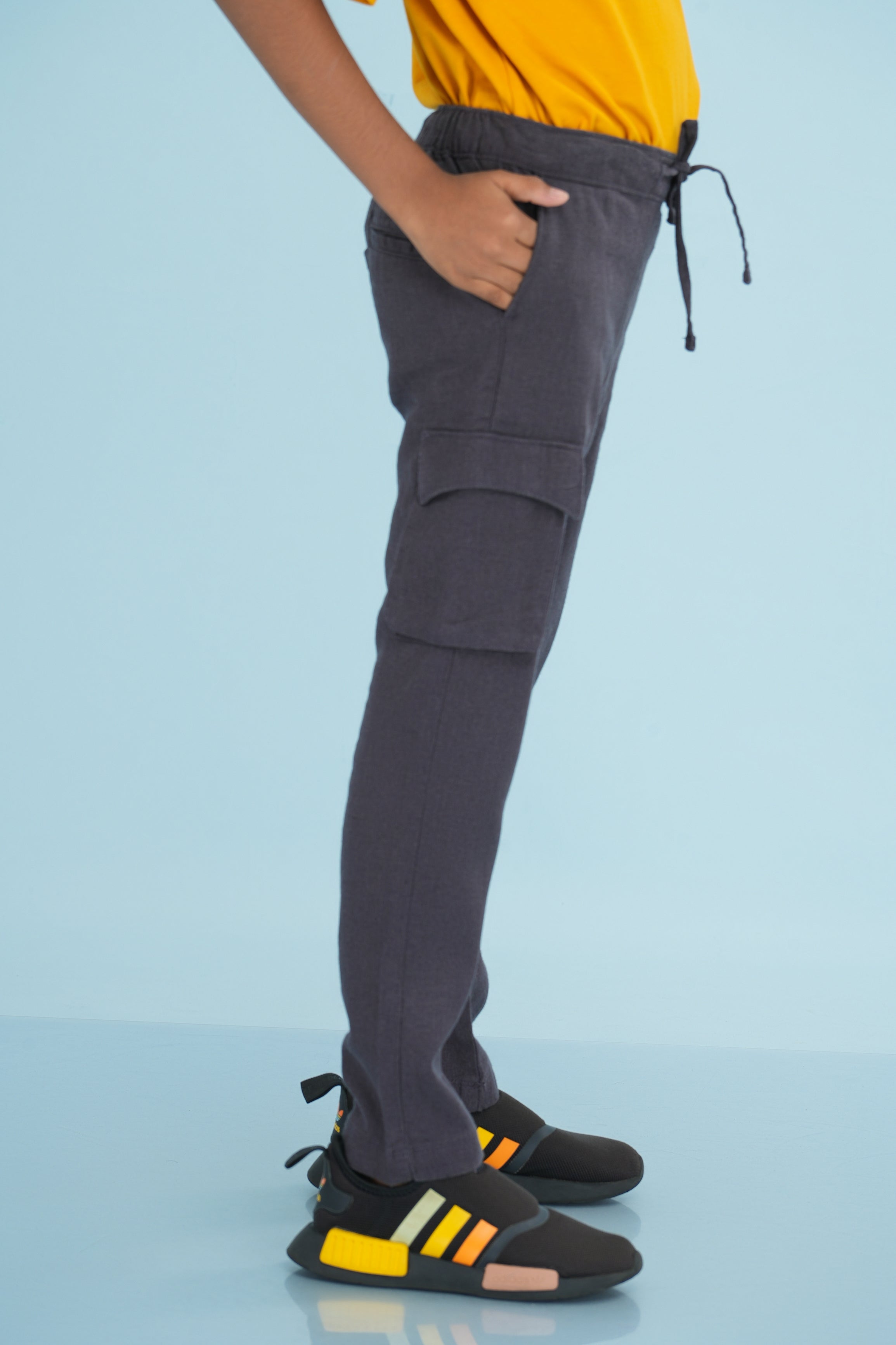 Kids' Linen Rayon Regular Pant – Dark Grey | AnationZ Junior