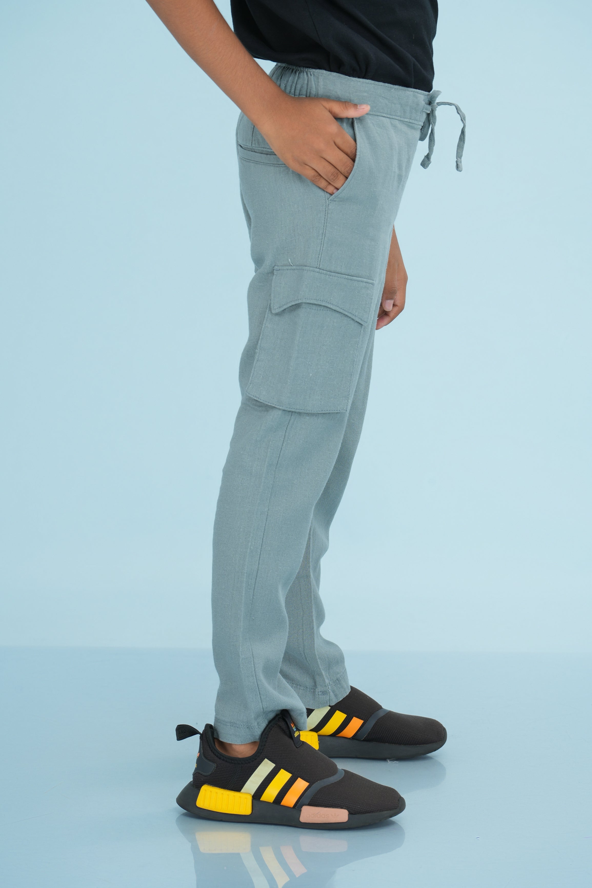 Kids' Linen Rayon Regular Pant – Grey | AnationZ Junior