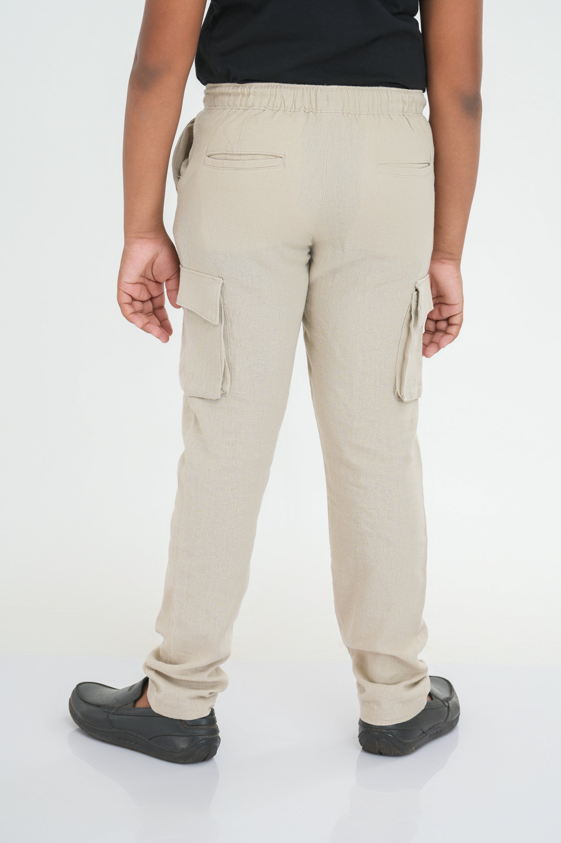 Kids' Linen Cotton Rayon Cargo Pant – Natural | AnationZ Junior