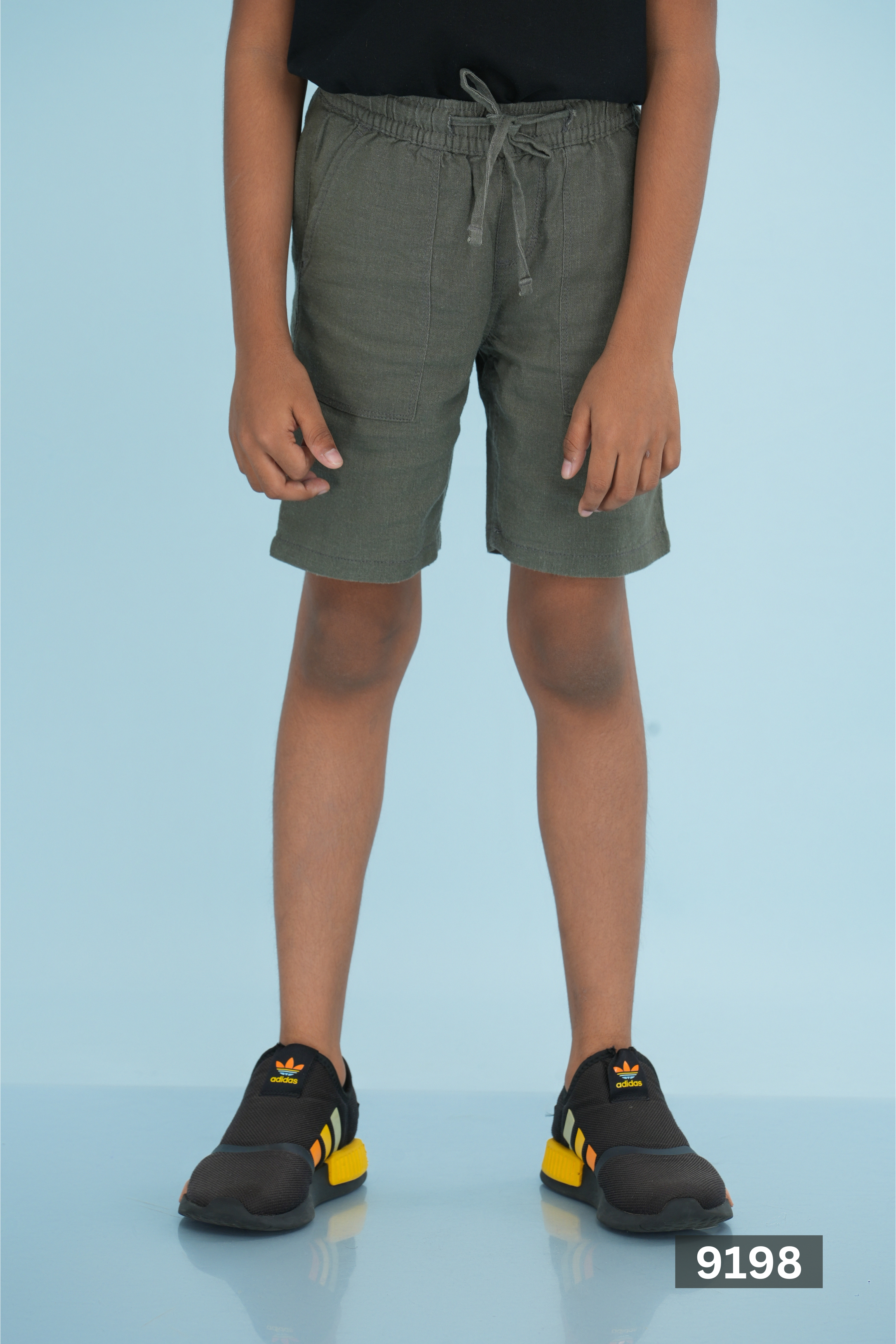 Kids' Linen Rayon Regular Shorts – Olive | AnationZ Junior
