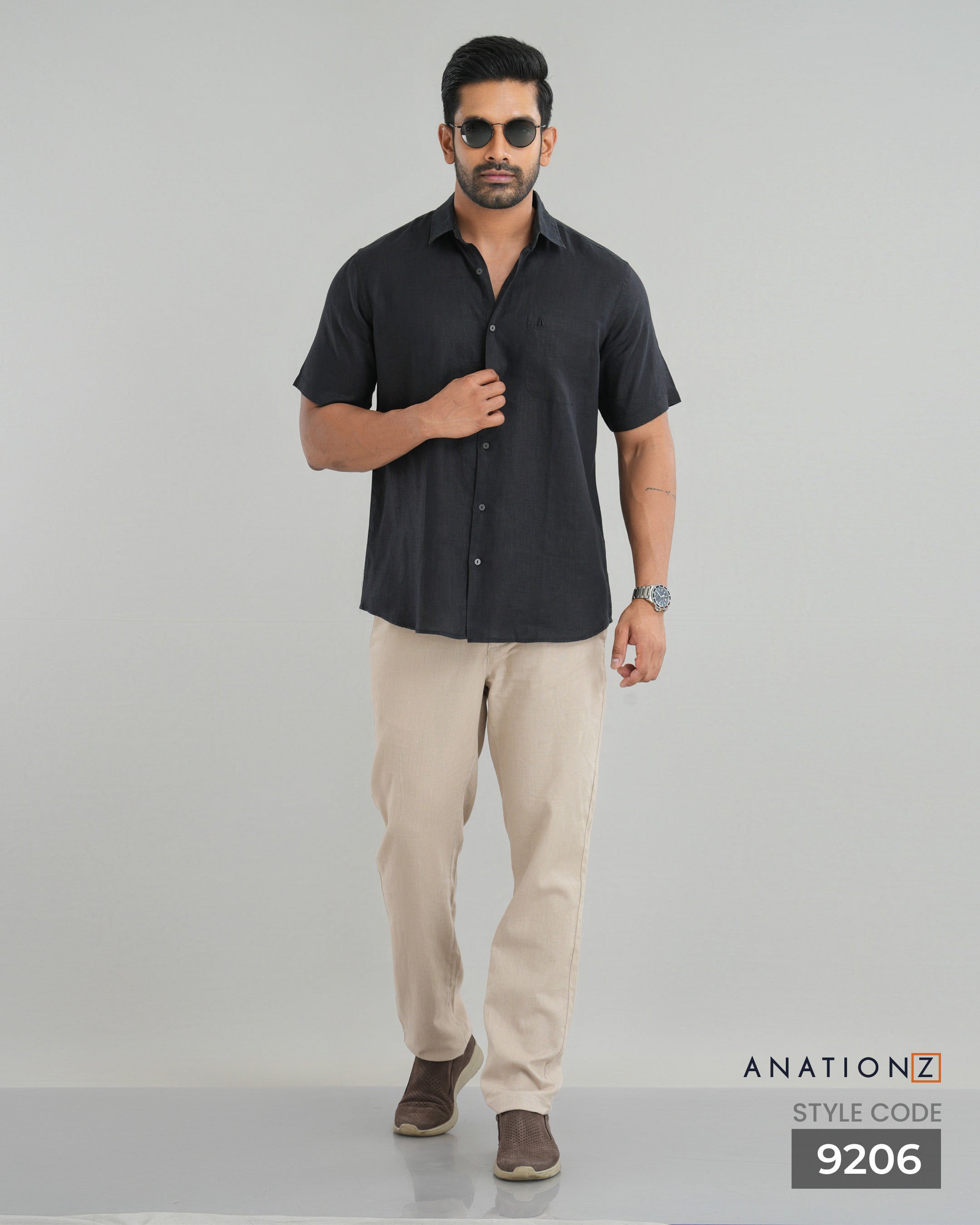 Premium Hemp Short Sleeve Shirt - Black