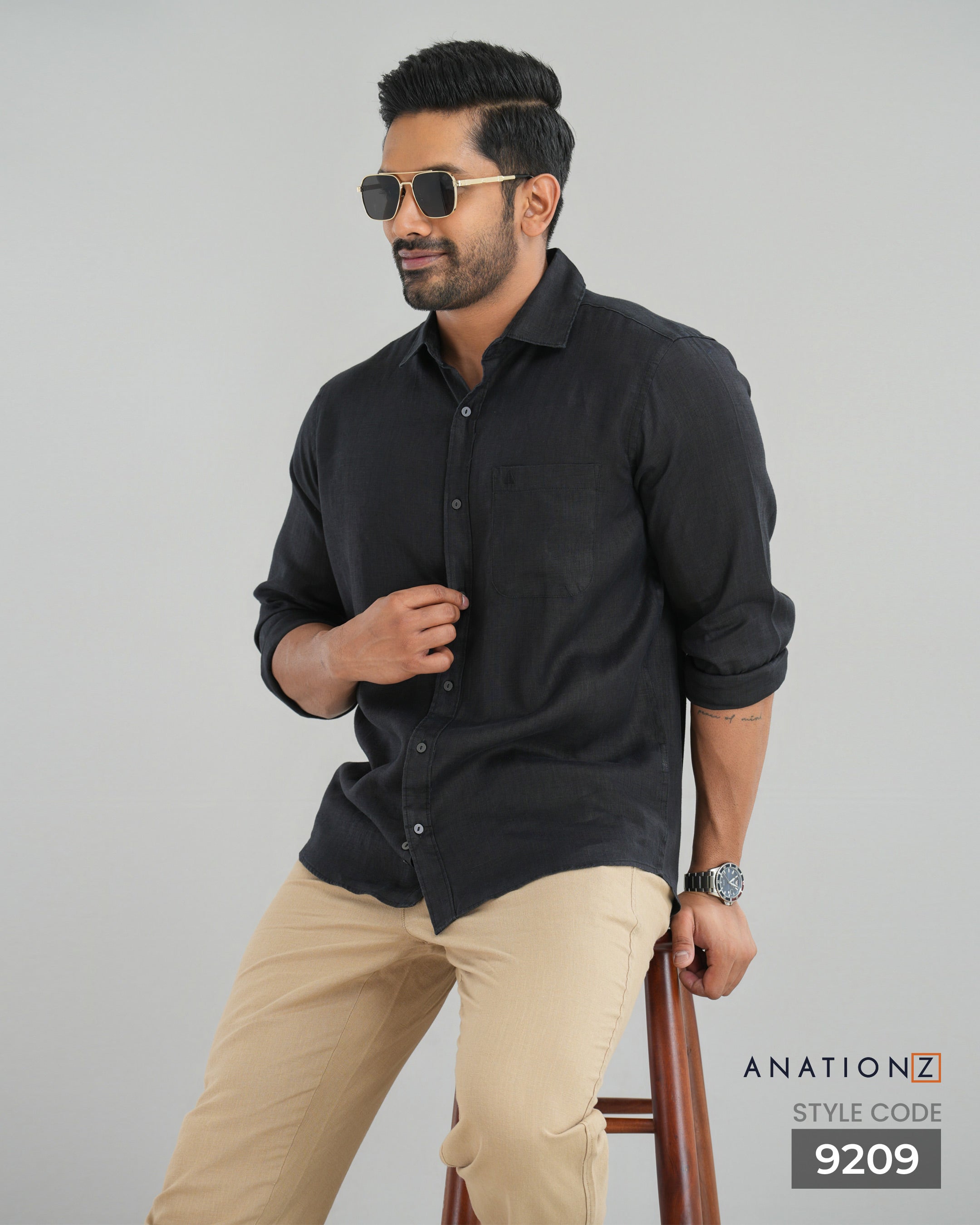 Premium Hemp Long Sleeve Shirt - Black