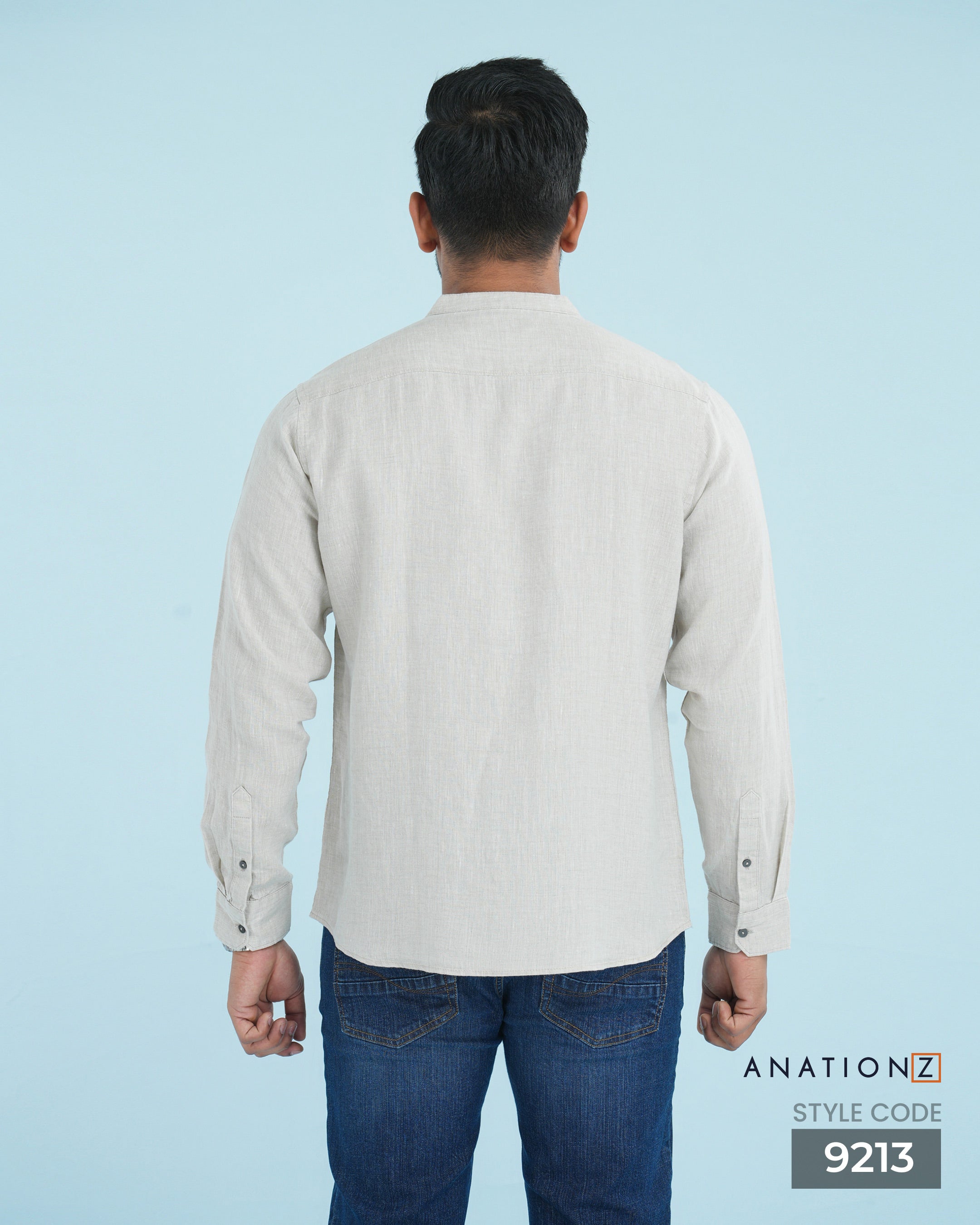 AnationZ Reserve Hemp Chinese Collar Shirt - Raw Canvas Sri Lanka