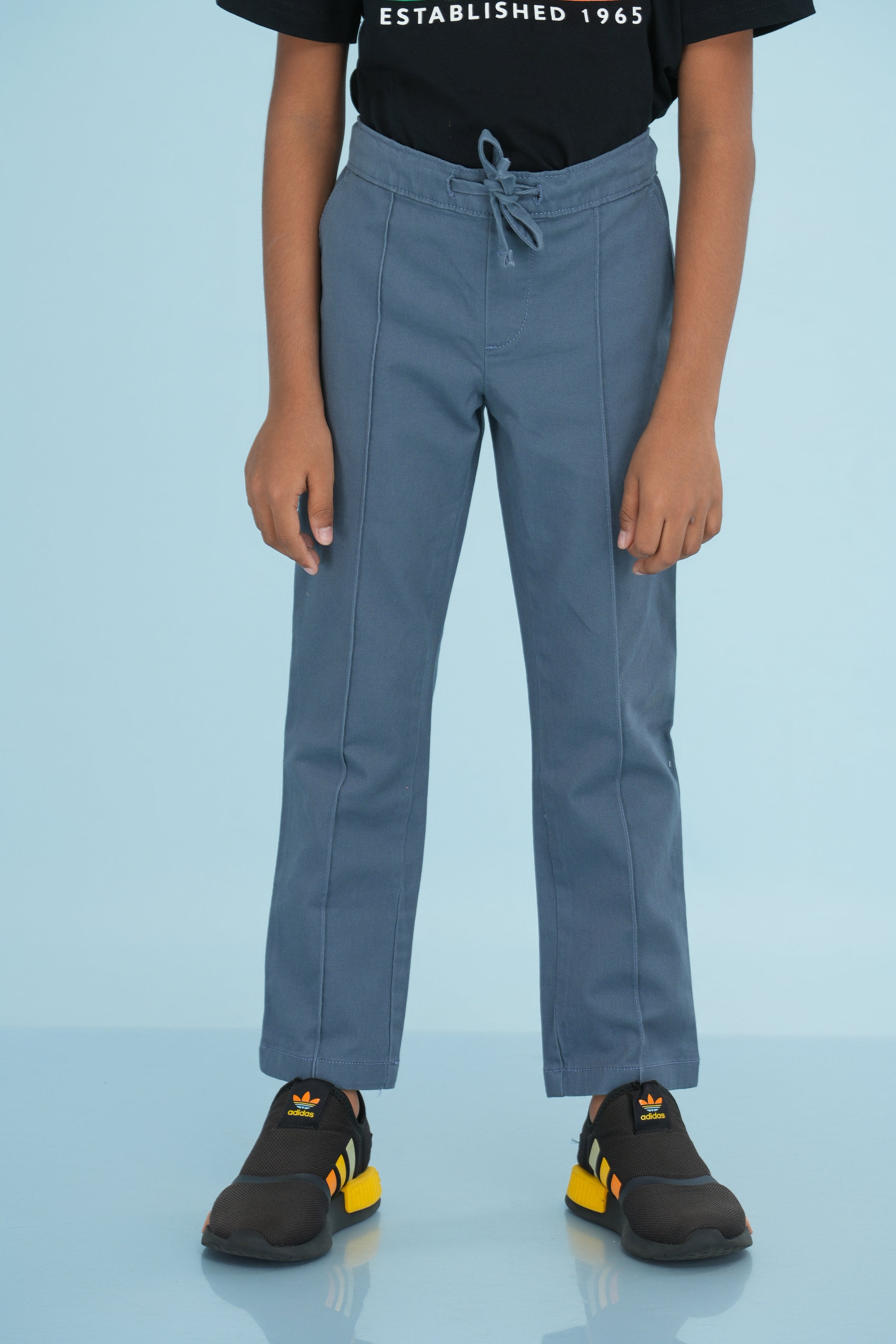 Kids' Twill Essential Regular Pant – Steel | AnationZ Junior