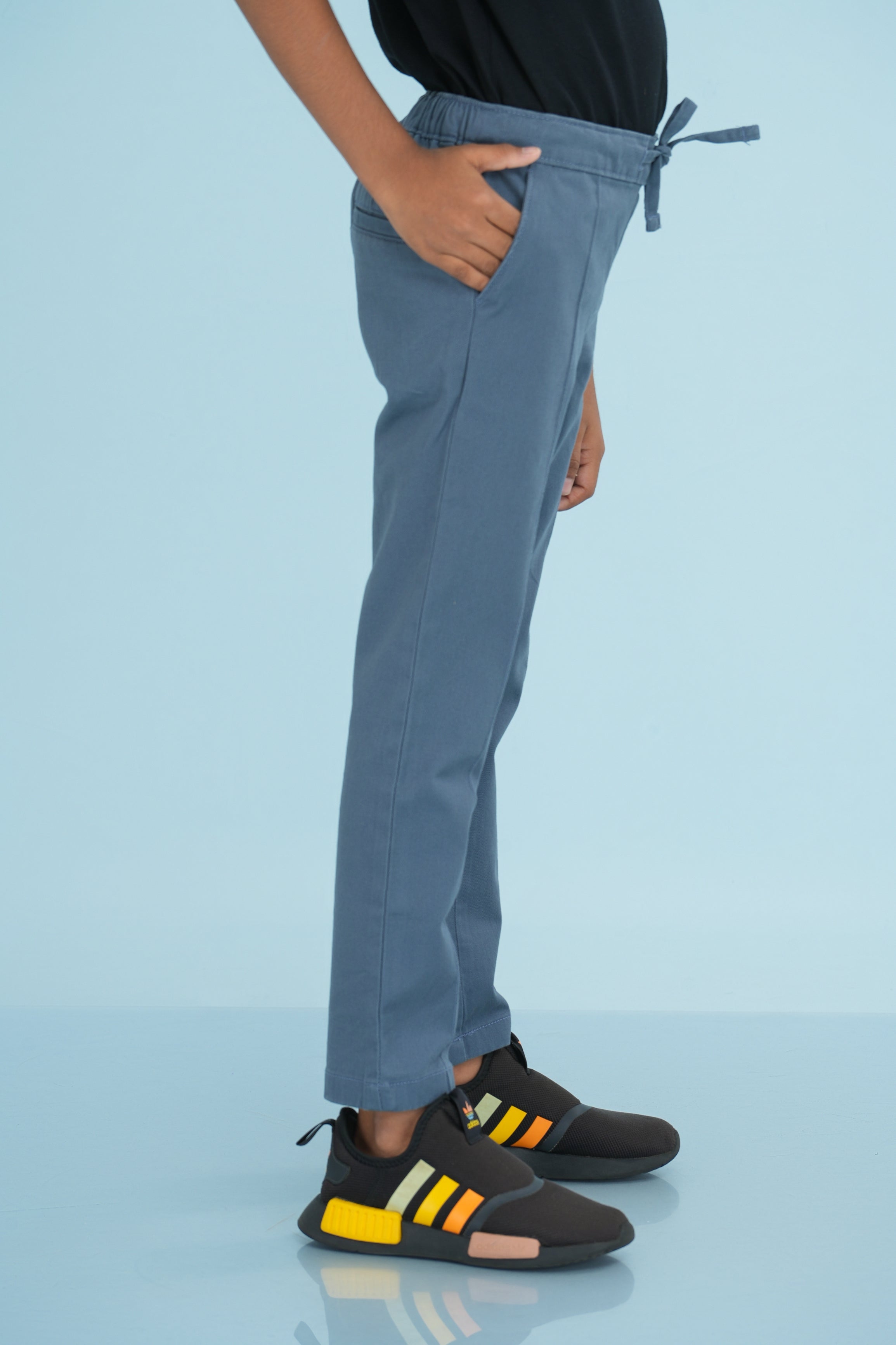 Kids' Twill Essential Regular Pant – Steel | AnationZ Junior