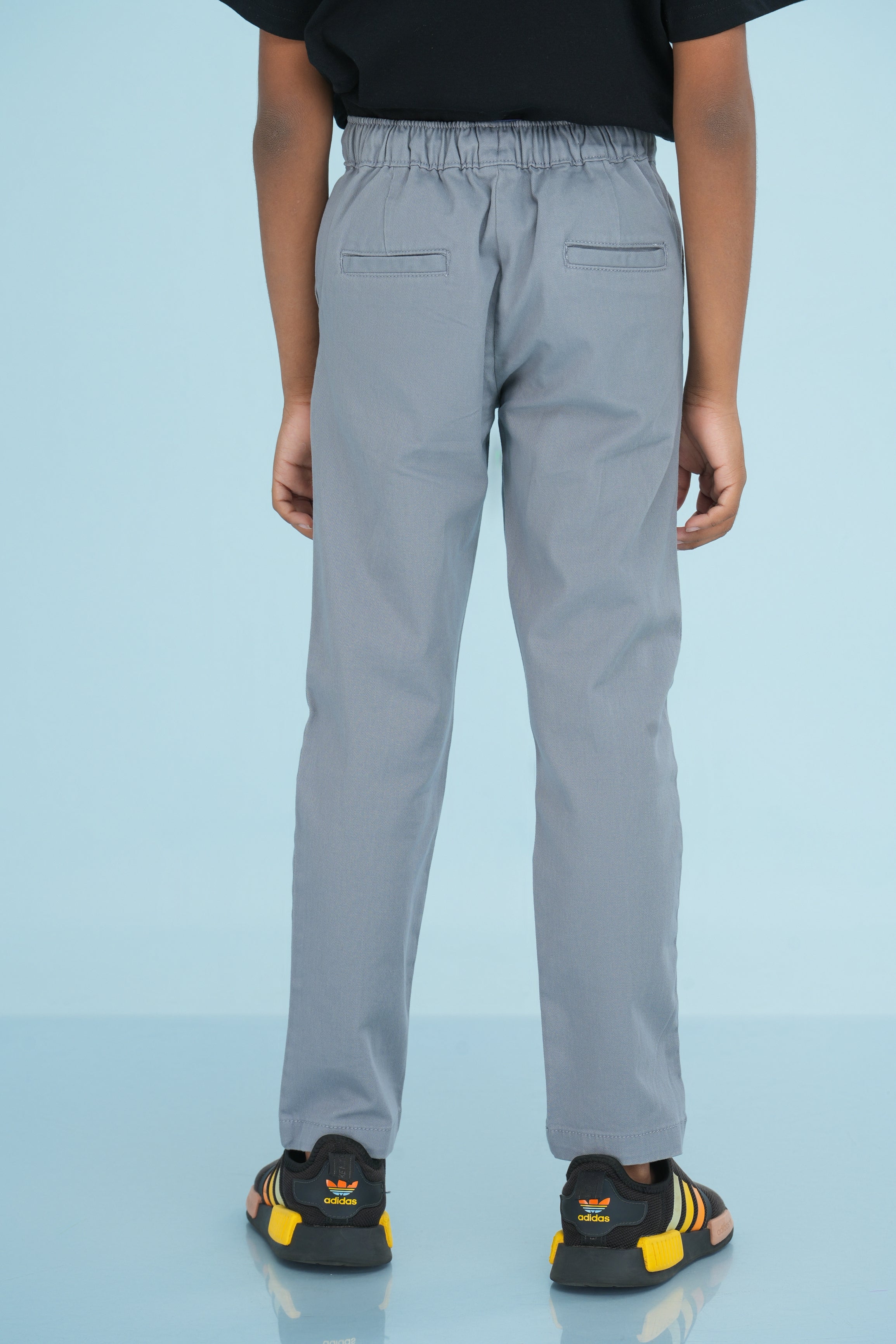 Kids' Twill Essential Regular Pant – Light Grey | AnationZ Junior