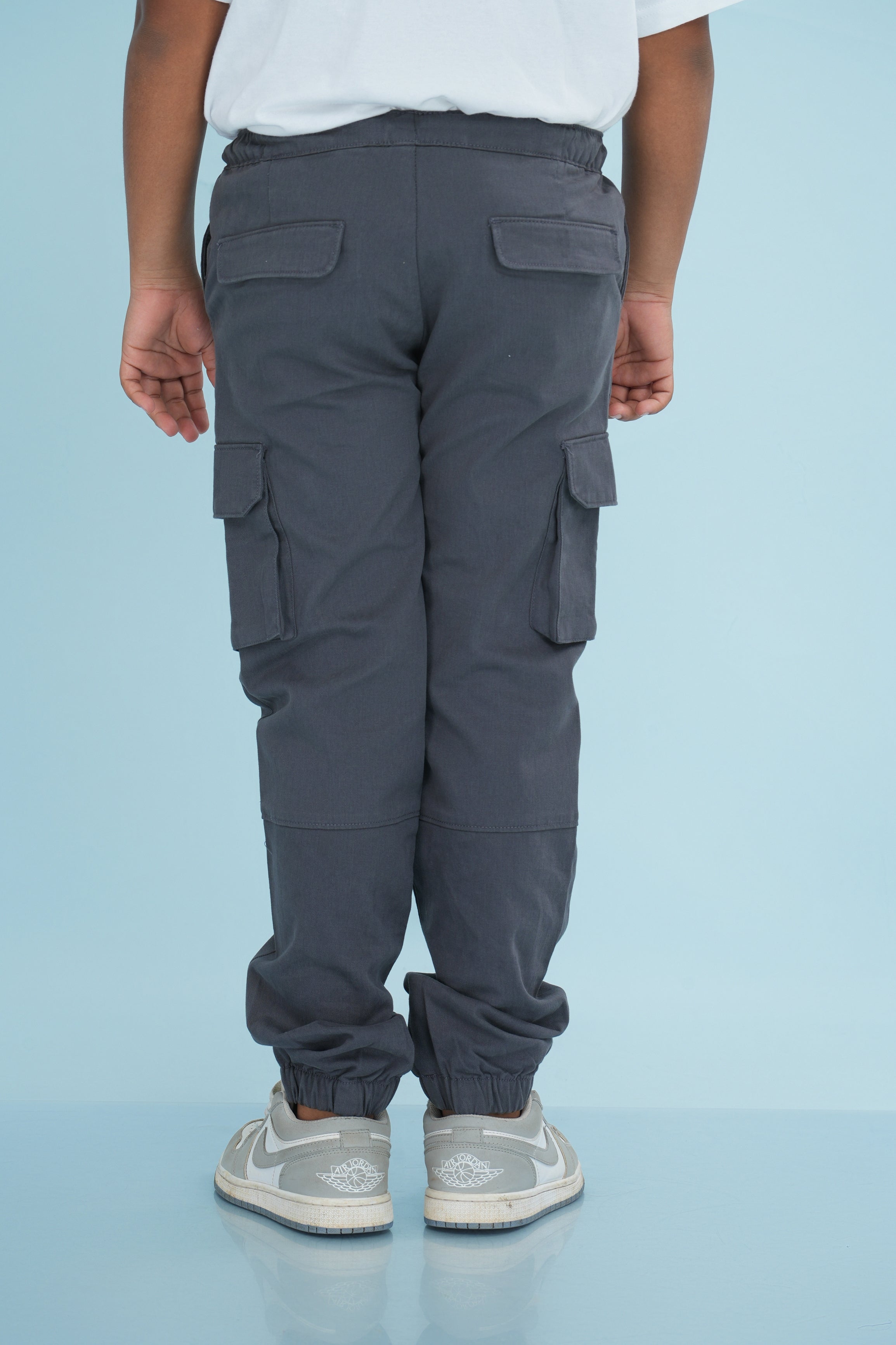 Kids' Twill Essential Cargo Bottom – Charcoal | AnationZ Junior