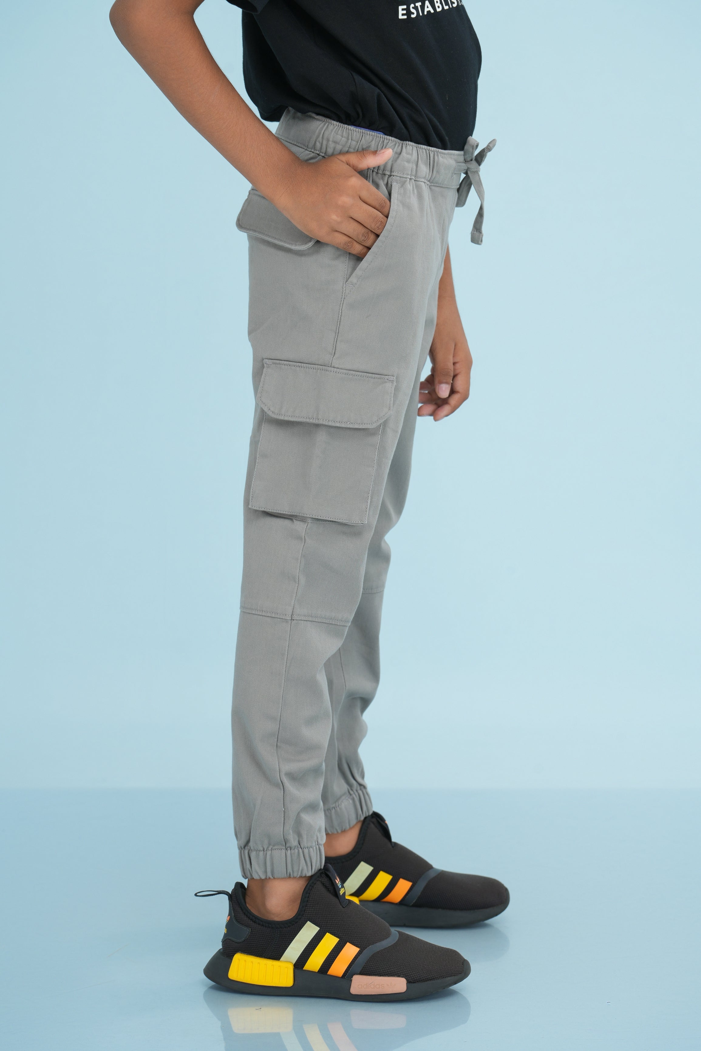 Kids' Twill Essential Cargo Pant – Grey | AnationZ Junior