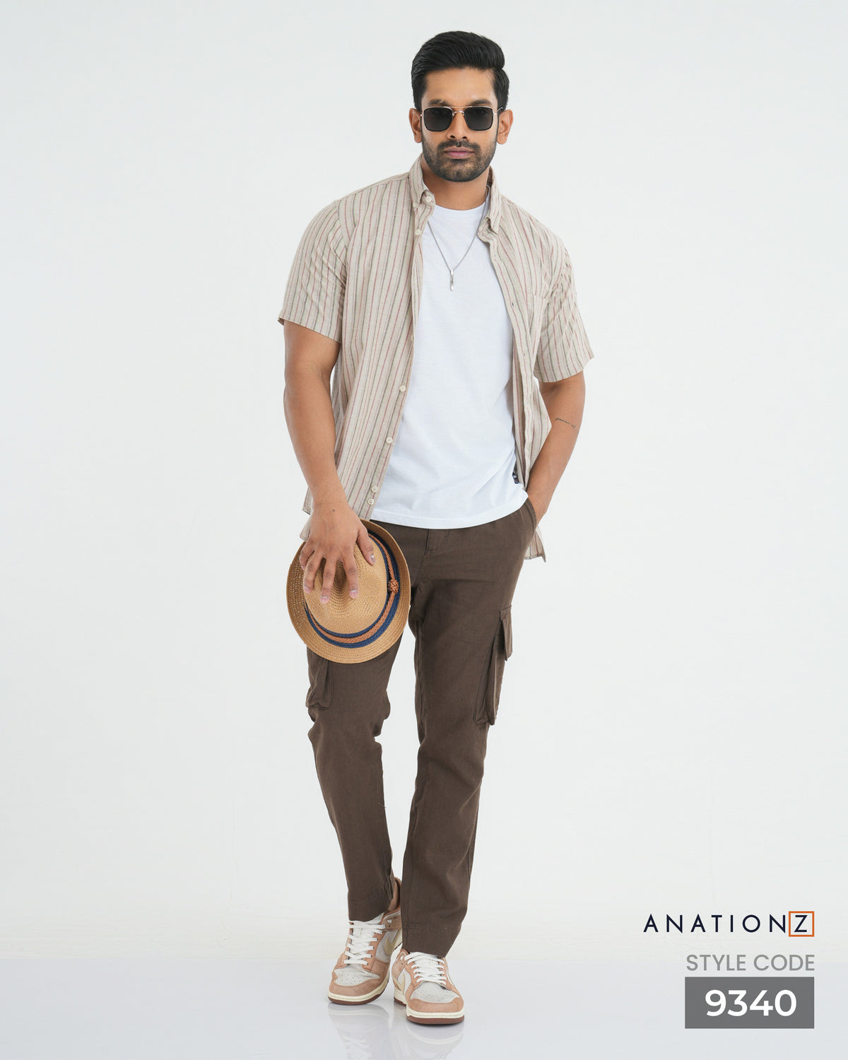 AnationZ Heritage Linen Button-Down Shirt - Warm Sand Sri Lanka