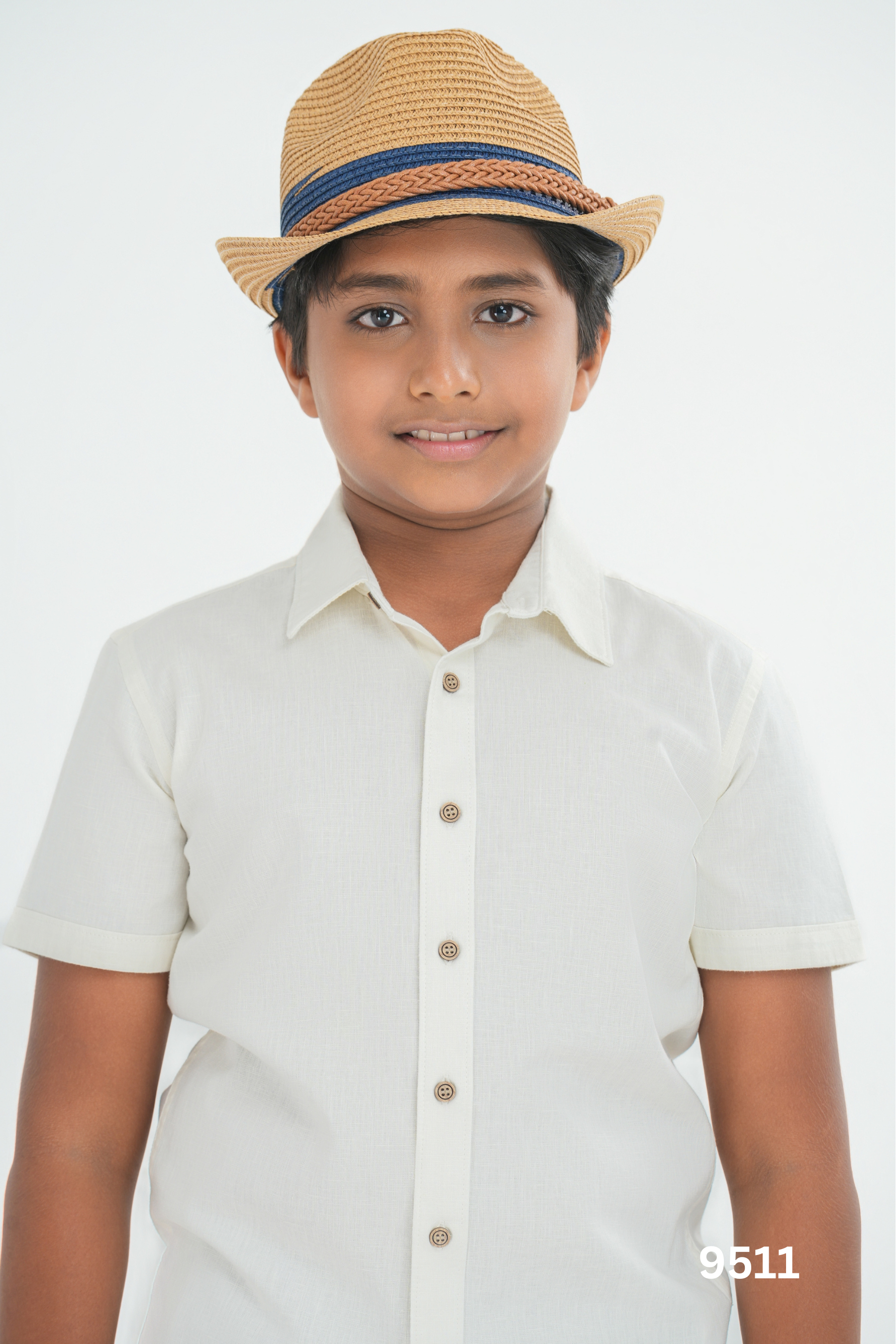 Kids' Linen Normal Collar Shirt – Natural Sand | AnationZ Junior