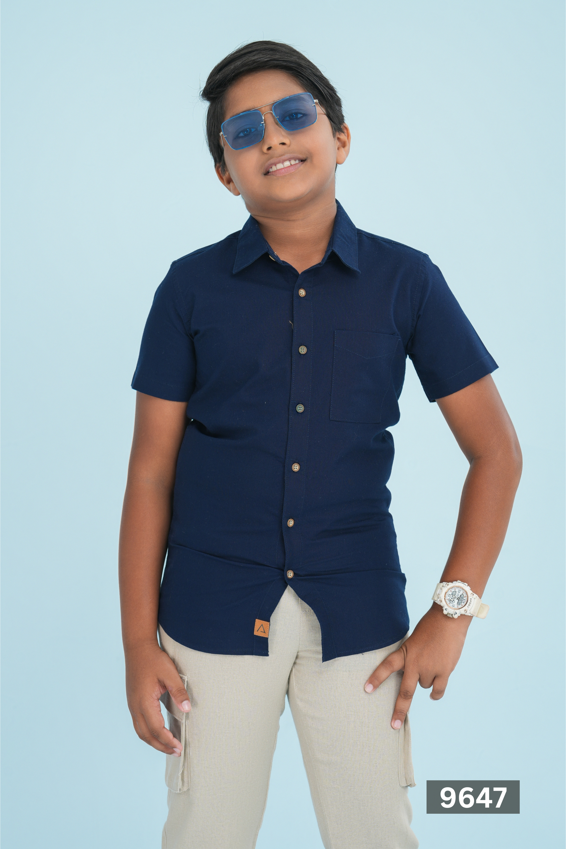 Kids' Oxford Cotton Shirt – Navy | AnationZ Junior