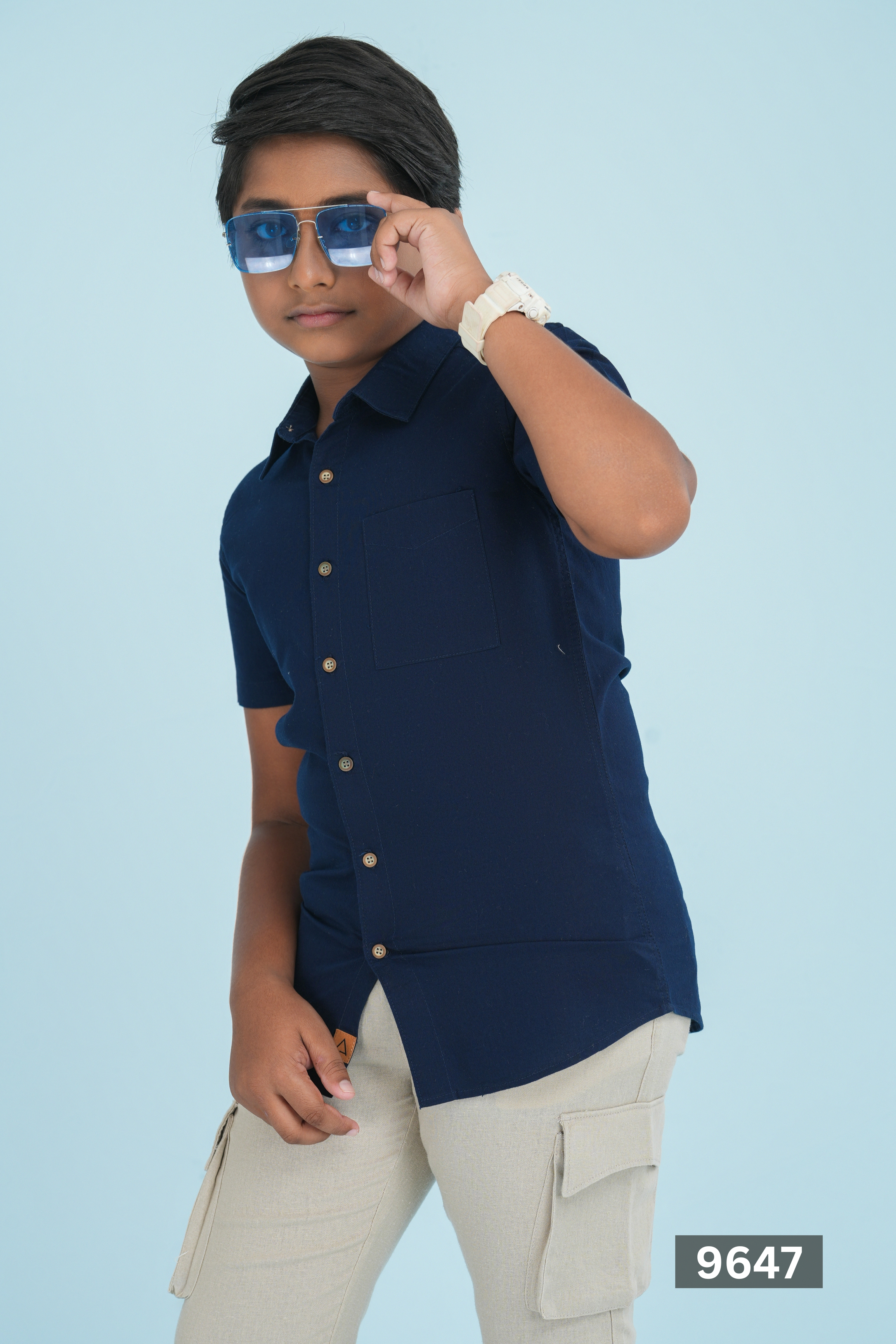 Kids' Oxford Cotton Shirt – Navy | AnationZ Junior
