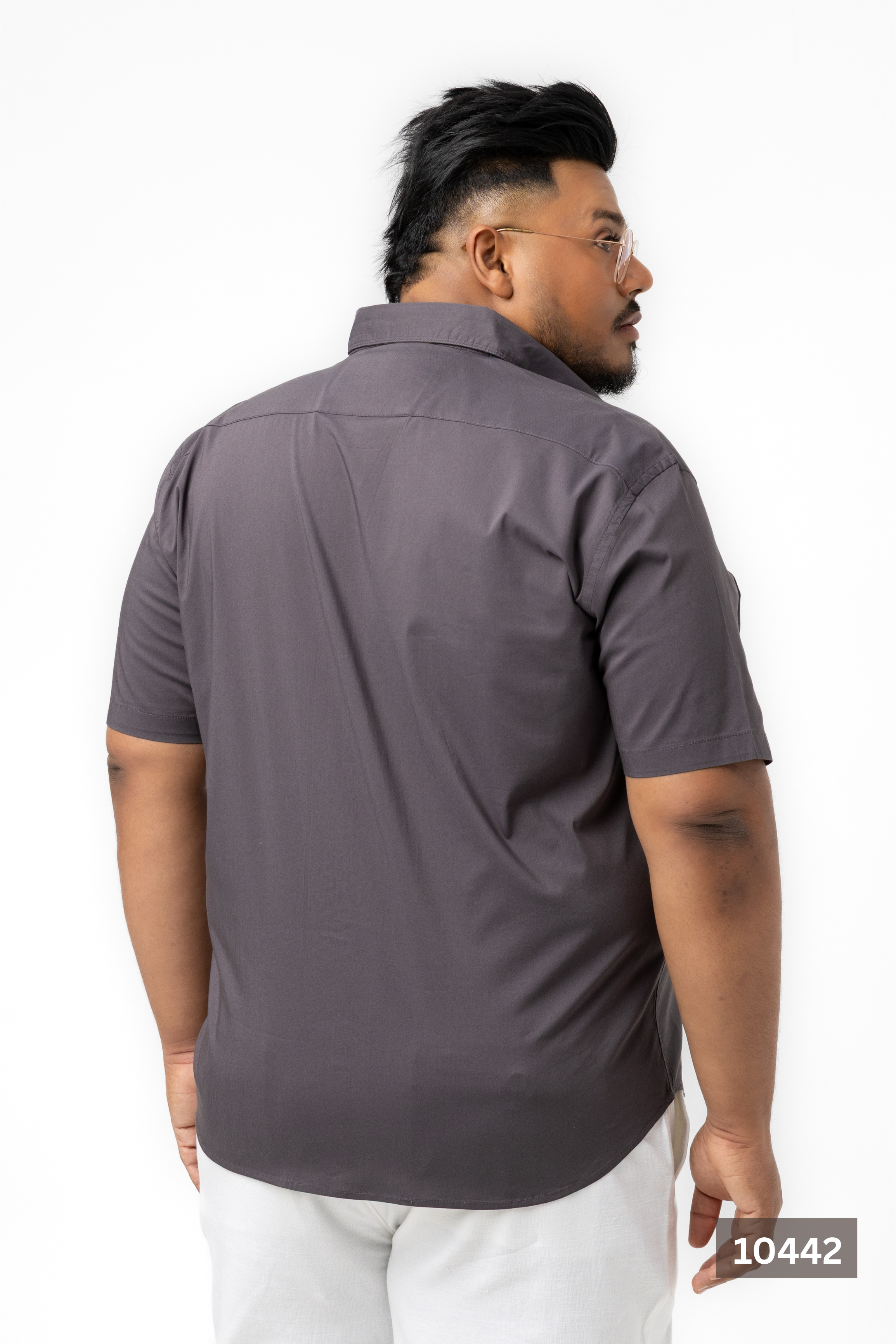 Plus Size Cotton Solid Shirt – Charcoal Grey | AnationZ