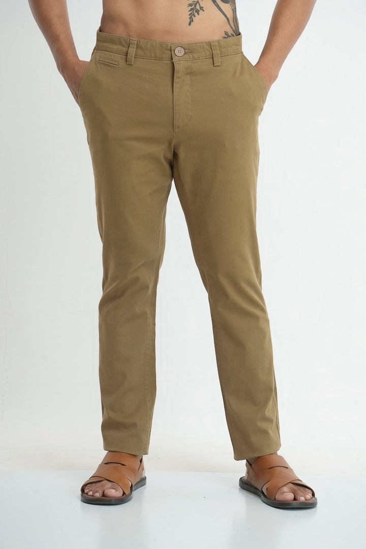 ESSENTIAL CHINOS SLIM FIT PANT - KHAKI