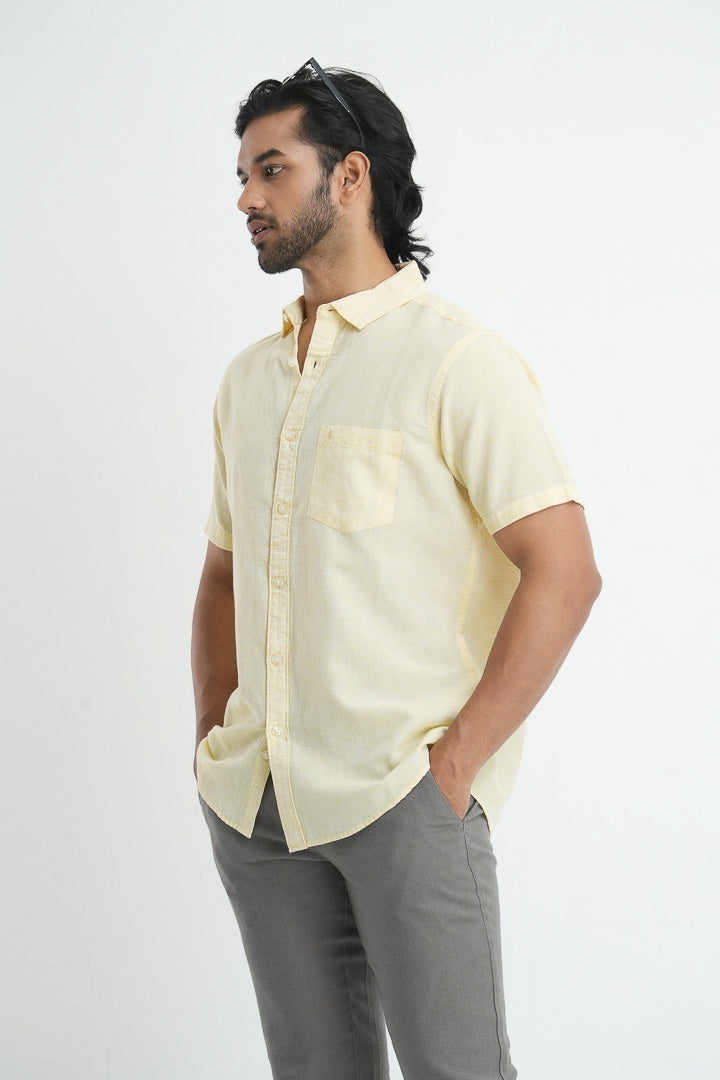 Bamboo Linen Shirt - Pastel Yellow