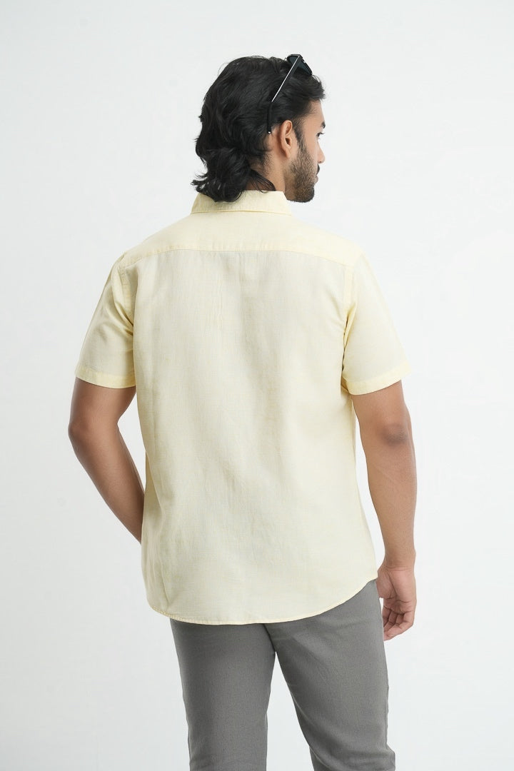 Bamboo Linen Shirt - Pastel Yellow