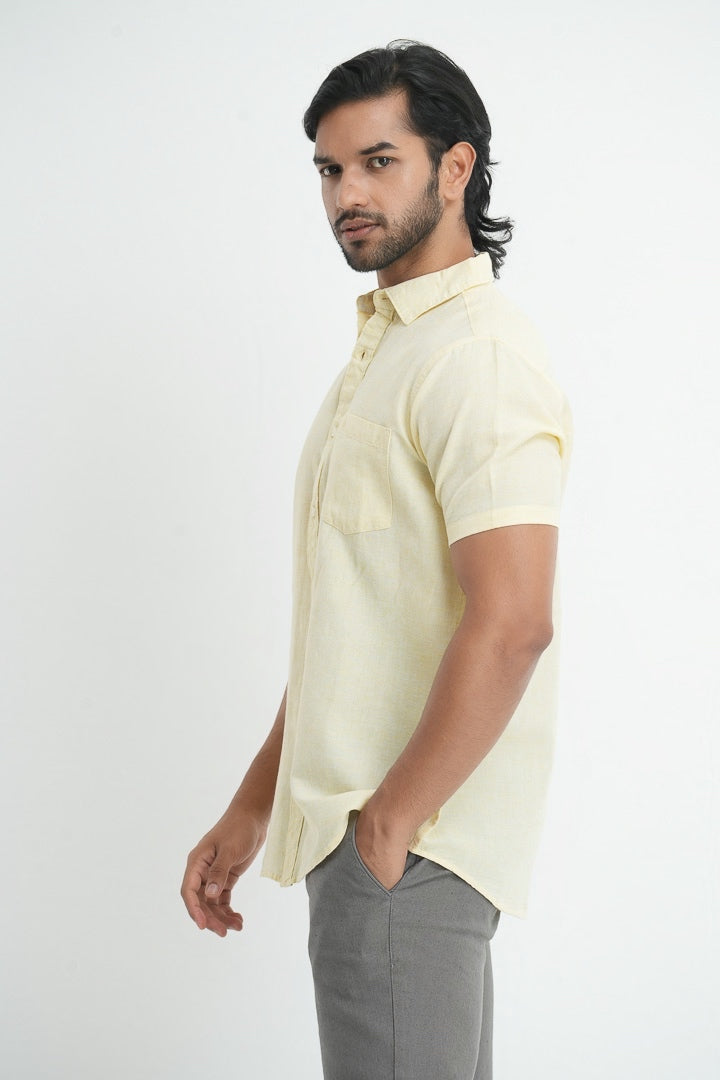 Bamboo Linen Shirt - Saffron
