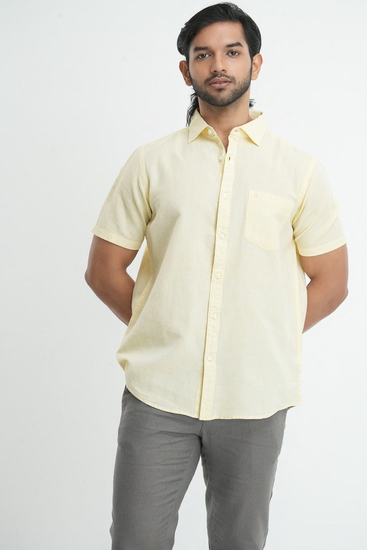 Bamboo Linen Shirt - Saffron