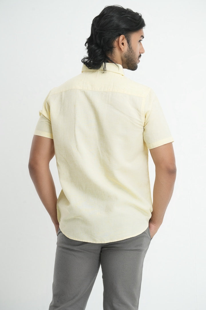 Bamboo Linen Shirt - Saffron